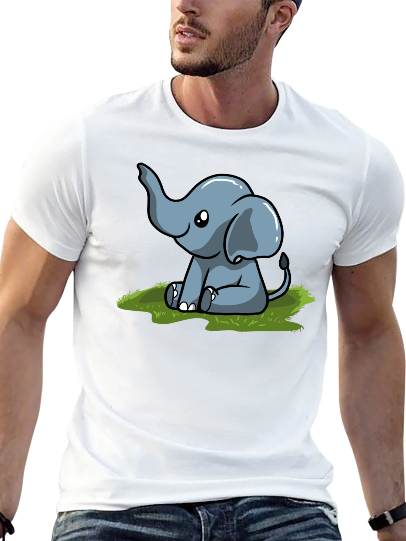 Cute Cartoon Elephant Graphic Tee