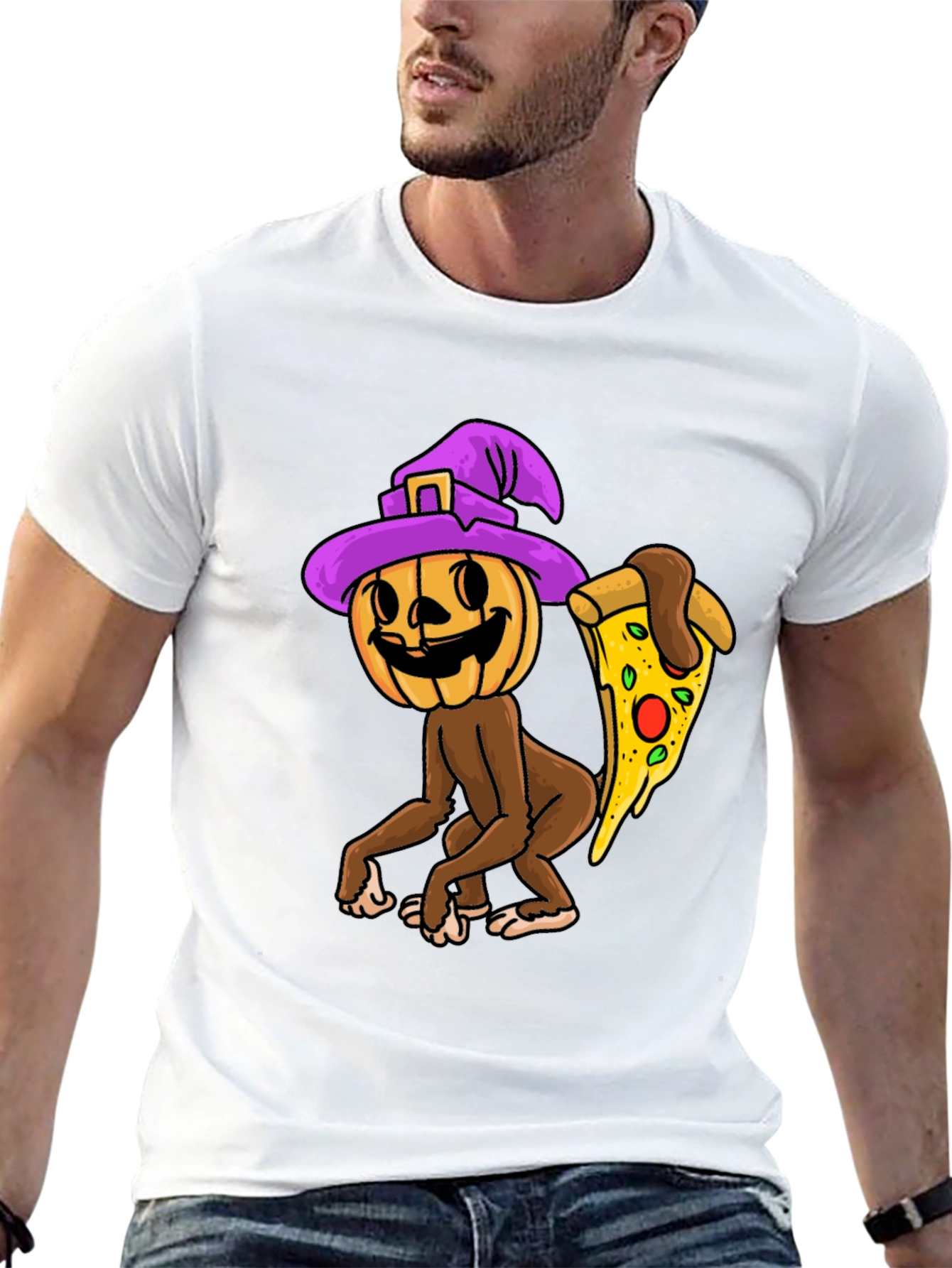 Pumpkin Witch Pizza T-Shirt