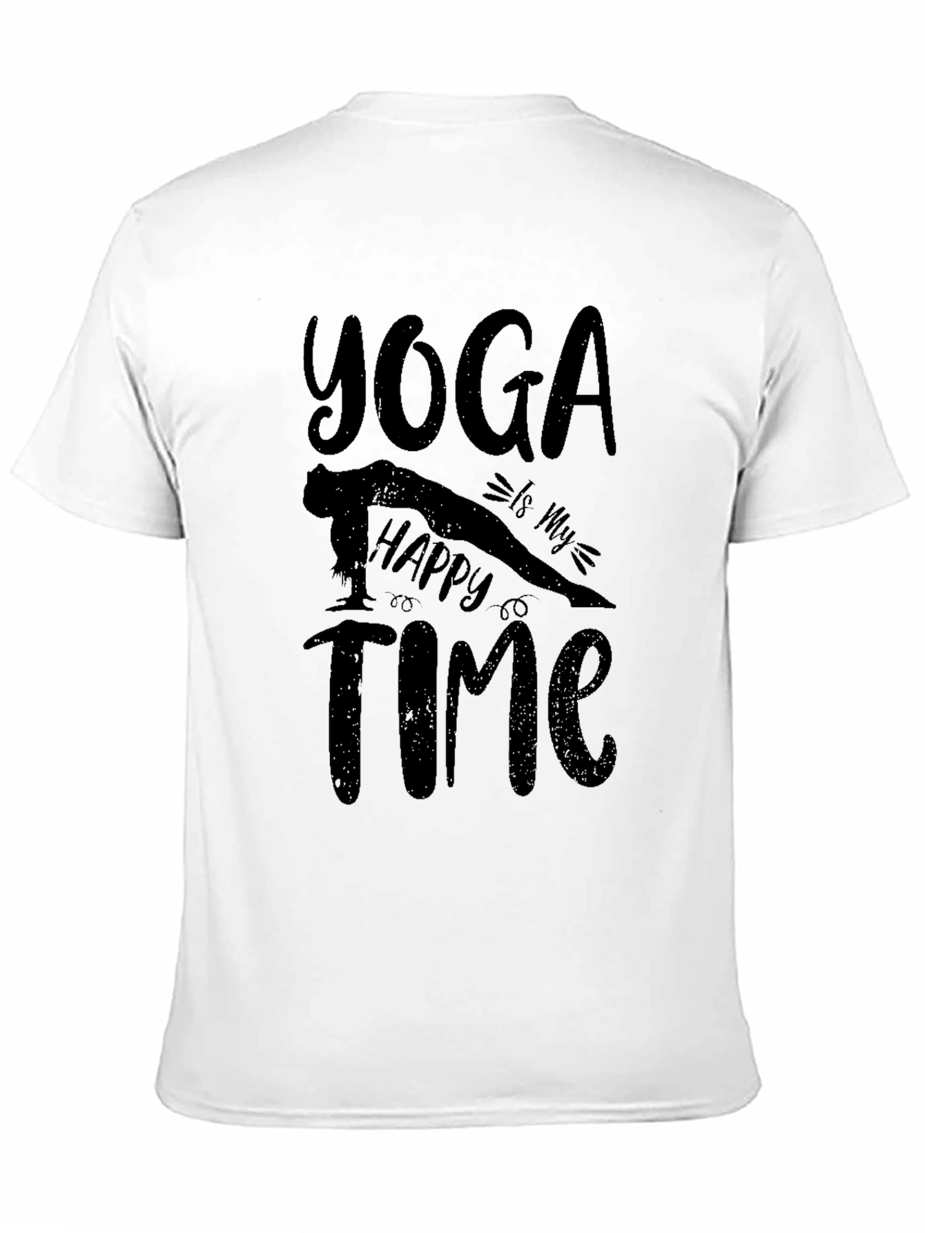 Yoga Is My Happy Time Black T-Shirt