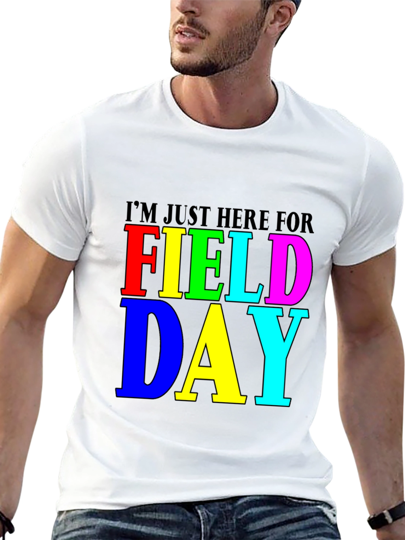 Im Just Here for Field Day Black T-Shirt