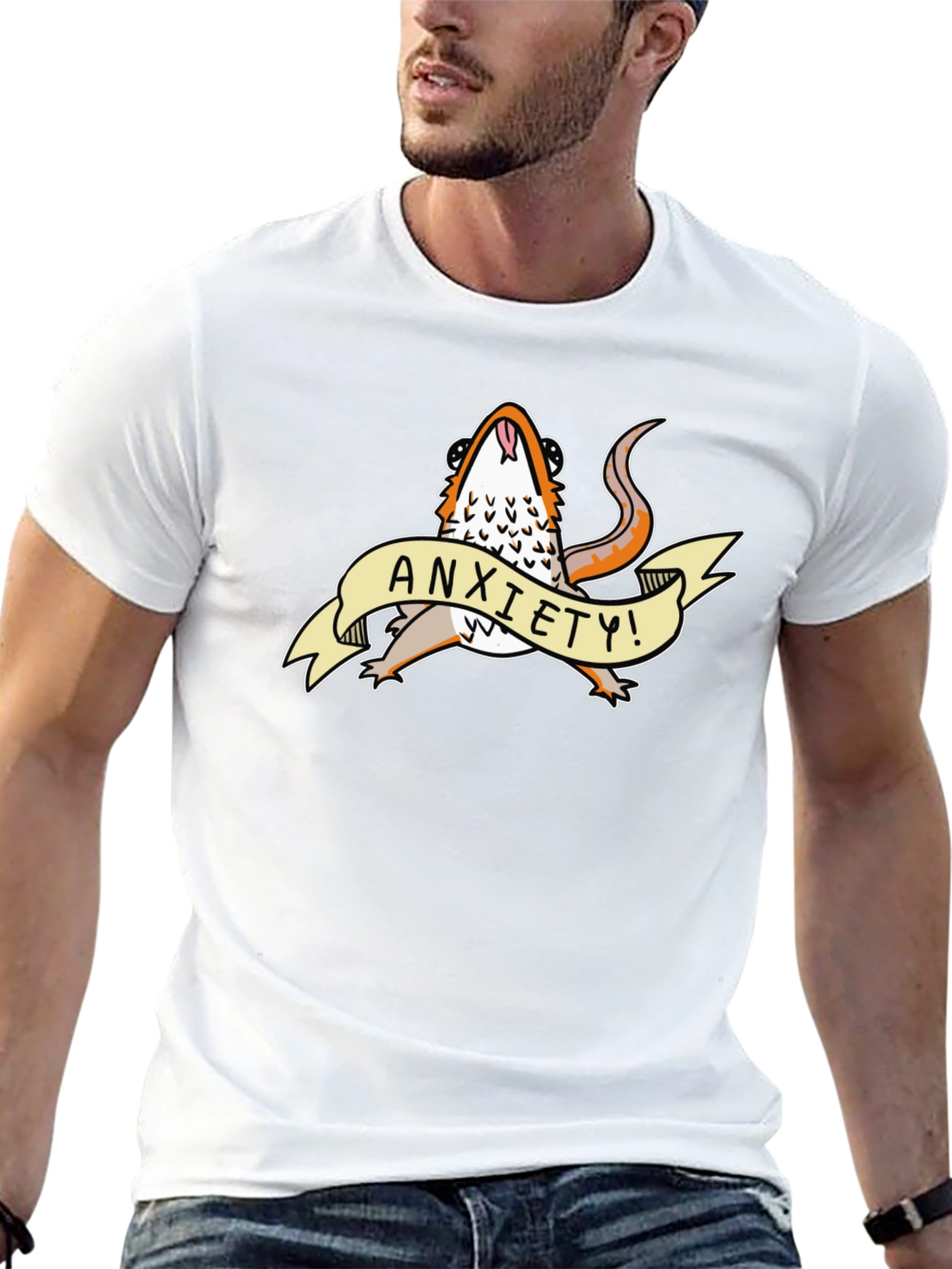 Anxiety Lizard Black T-Shirt