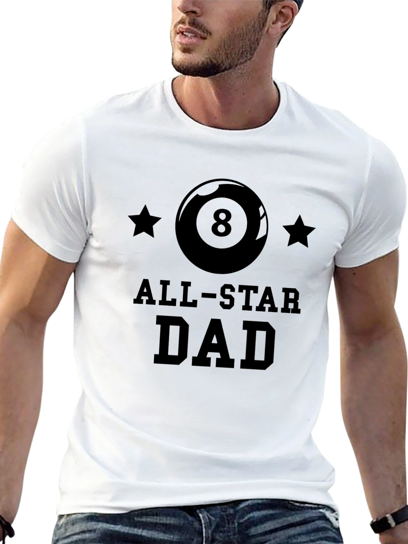 All-Star Dad Black Graphic T-Shirt