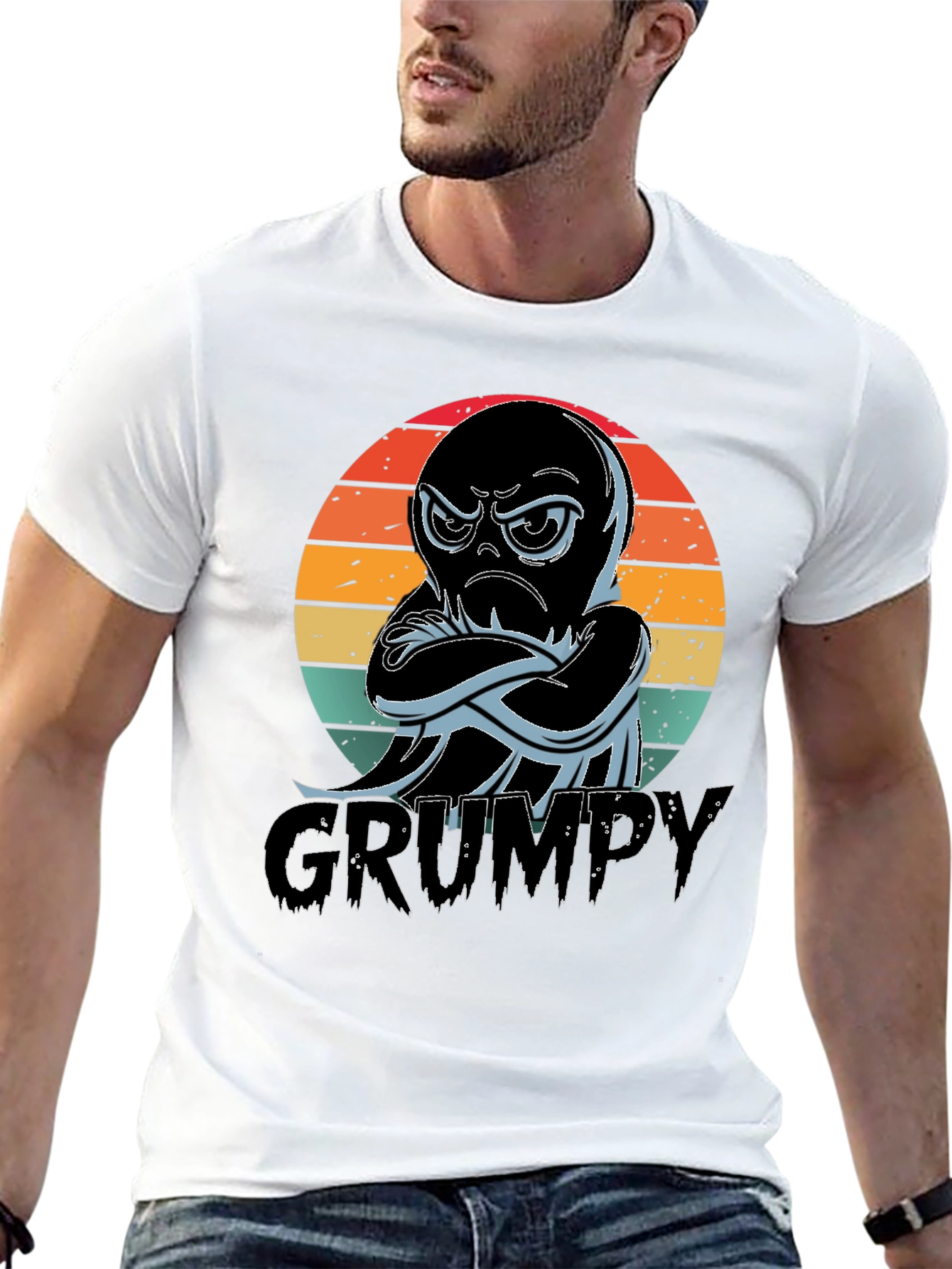 Grumpy Octopus T-Shirt - Mens Black Tee