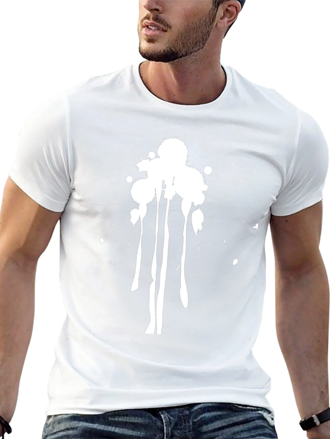 Abstract Splatter Graphic Tee - Mens Black T-Shirt