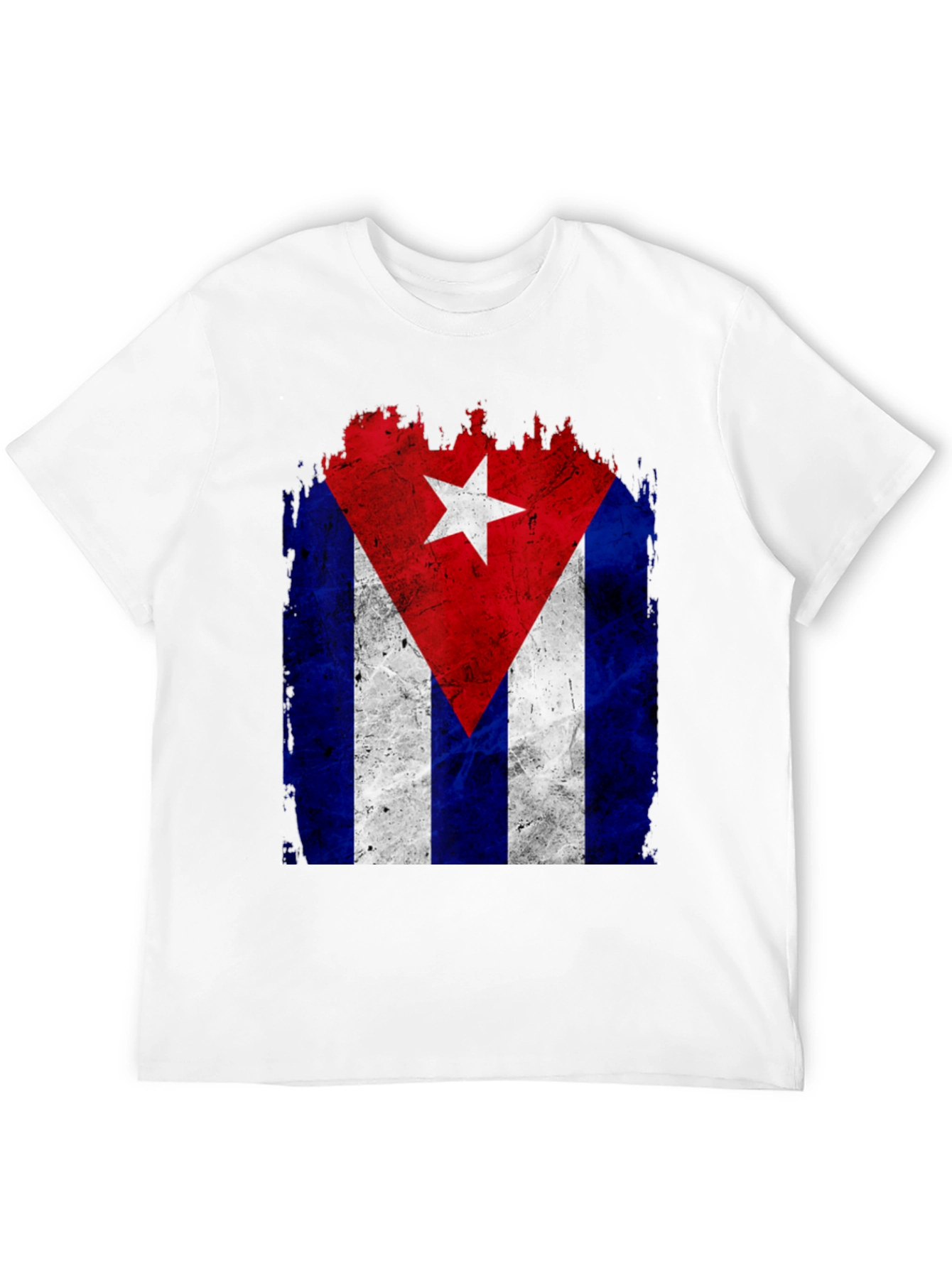 Cuban Flag Graphic Tee - Distressed Design