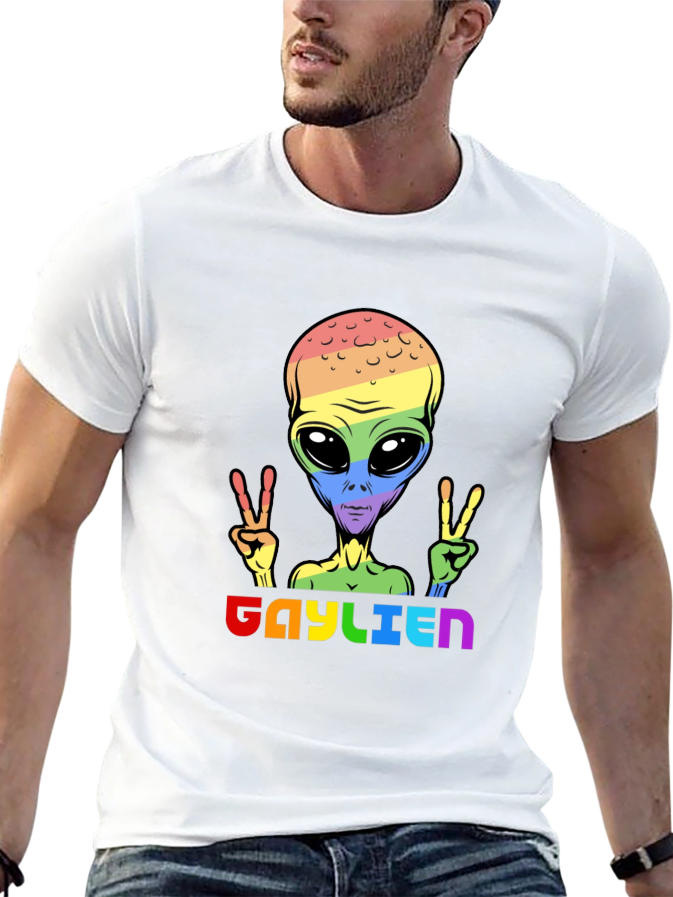 Gaylien Pride T-Shirt - LGBTQ Alien Peace