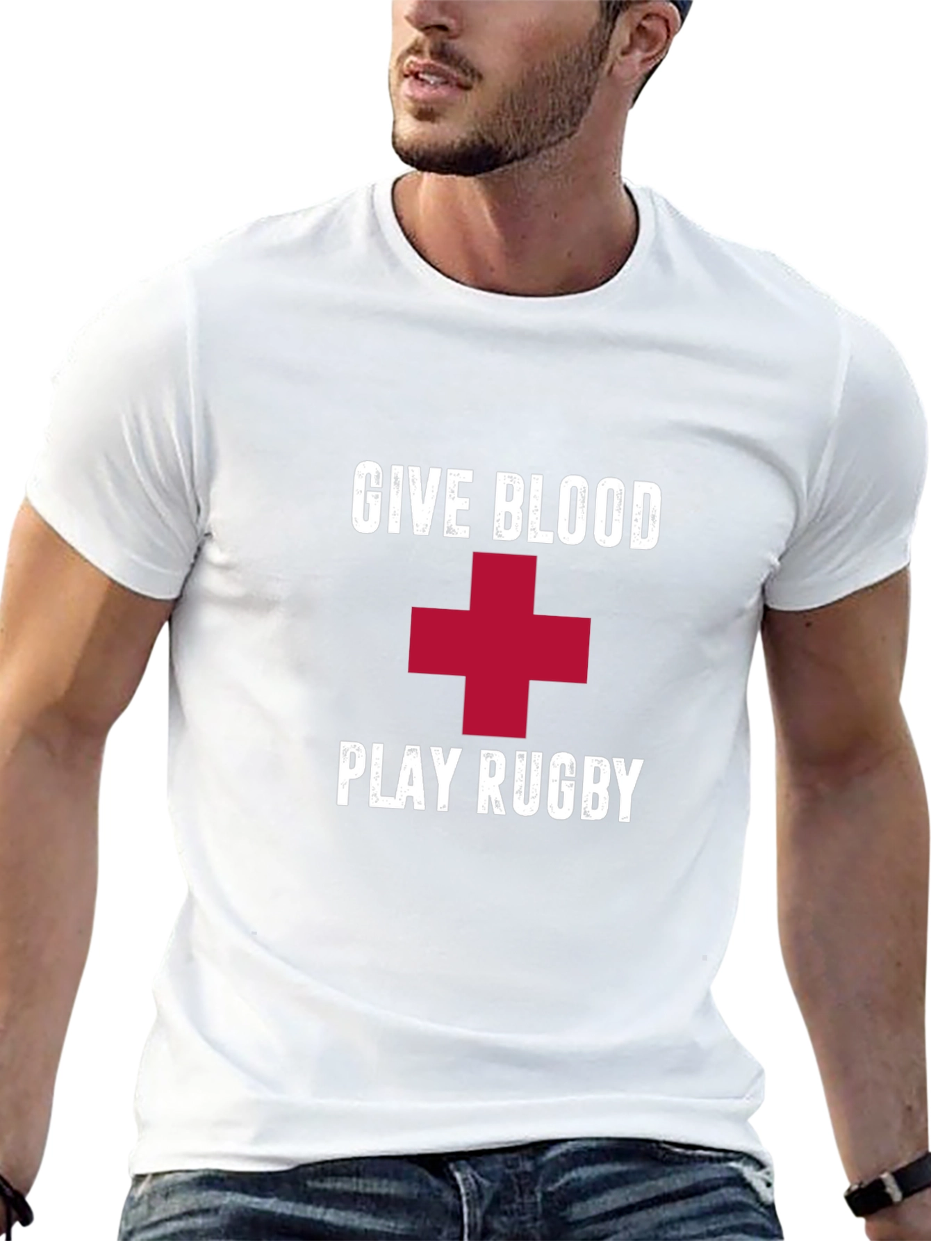 Give Blood Play Rugby Black T-Shirt