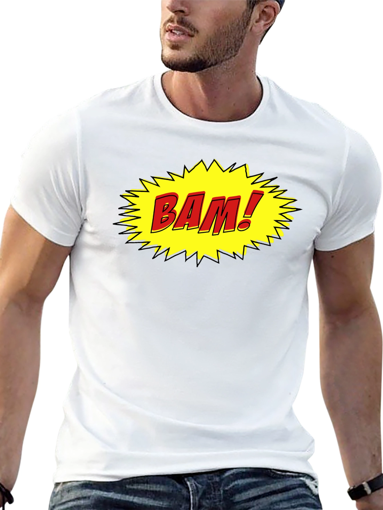Comic Style BAM! Black Cotton Tee