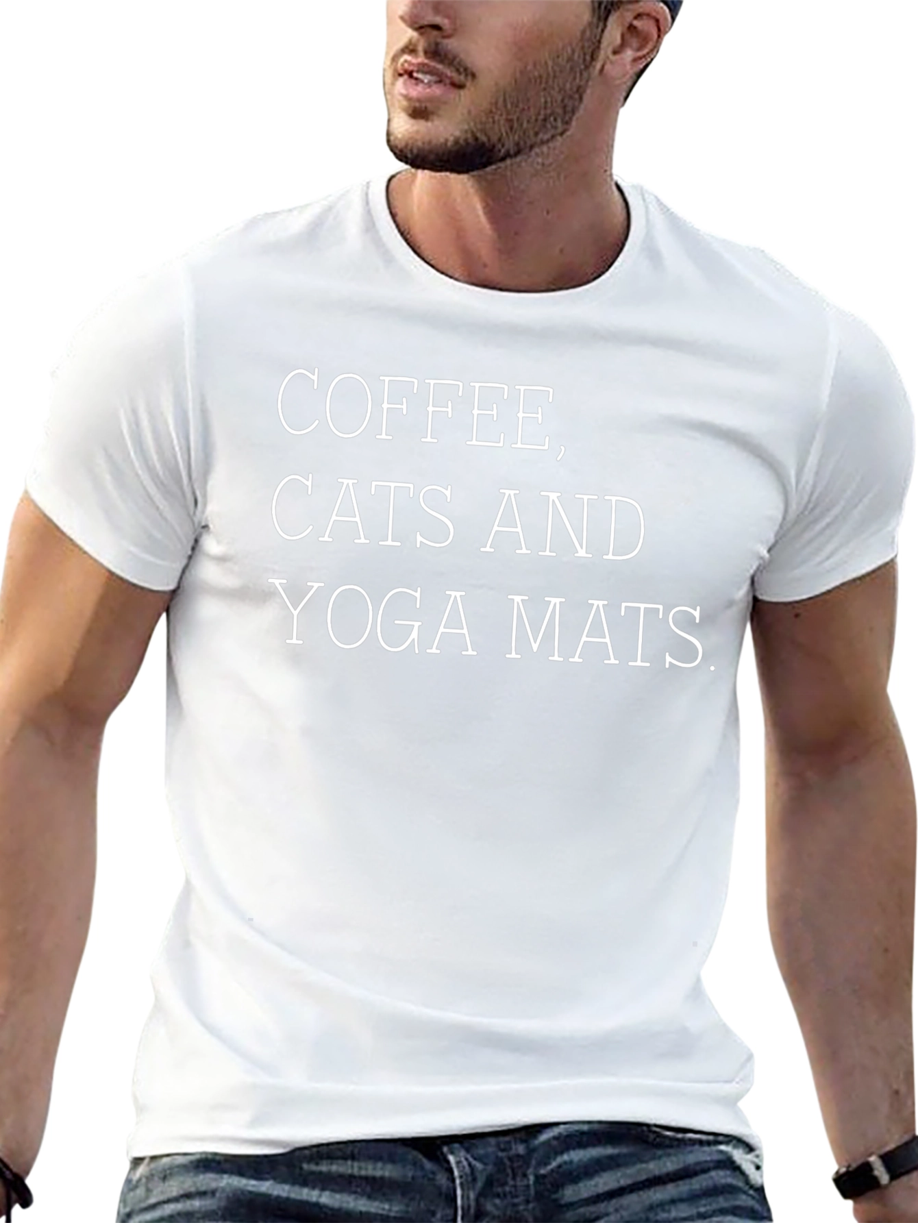 Coffee Cats & Yoga Mats Graphic T-Shirt
