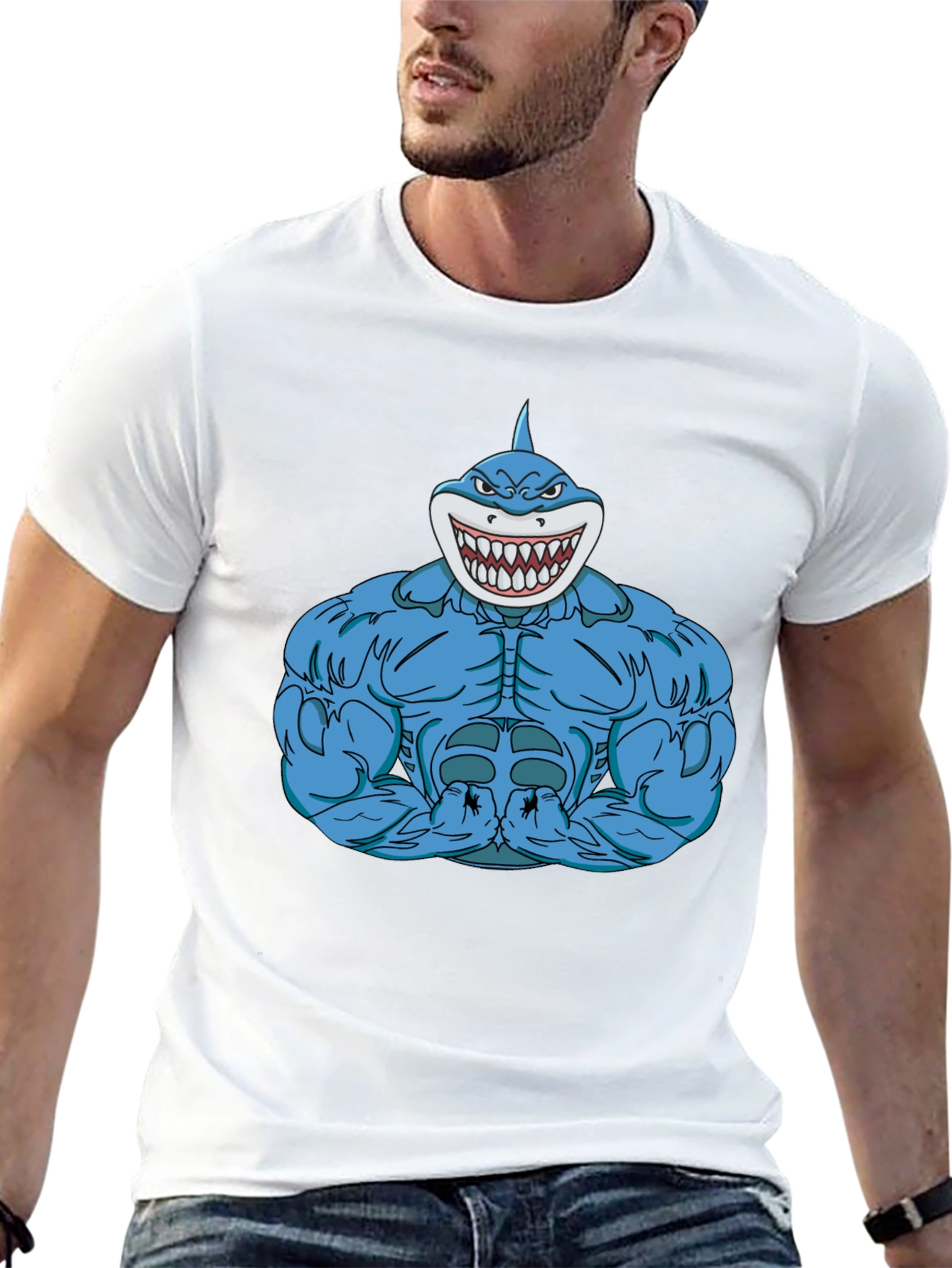 Shark Muscle T-Shirt - Bold Graphic Tee