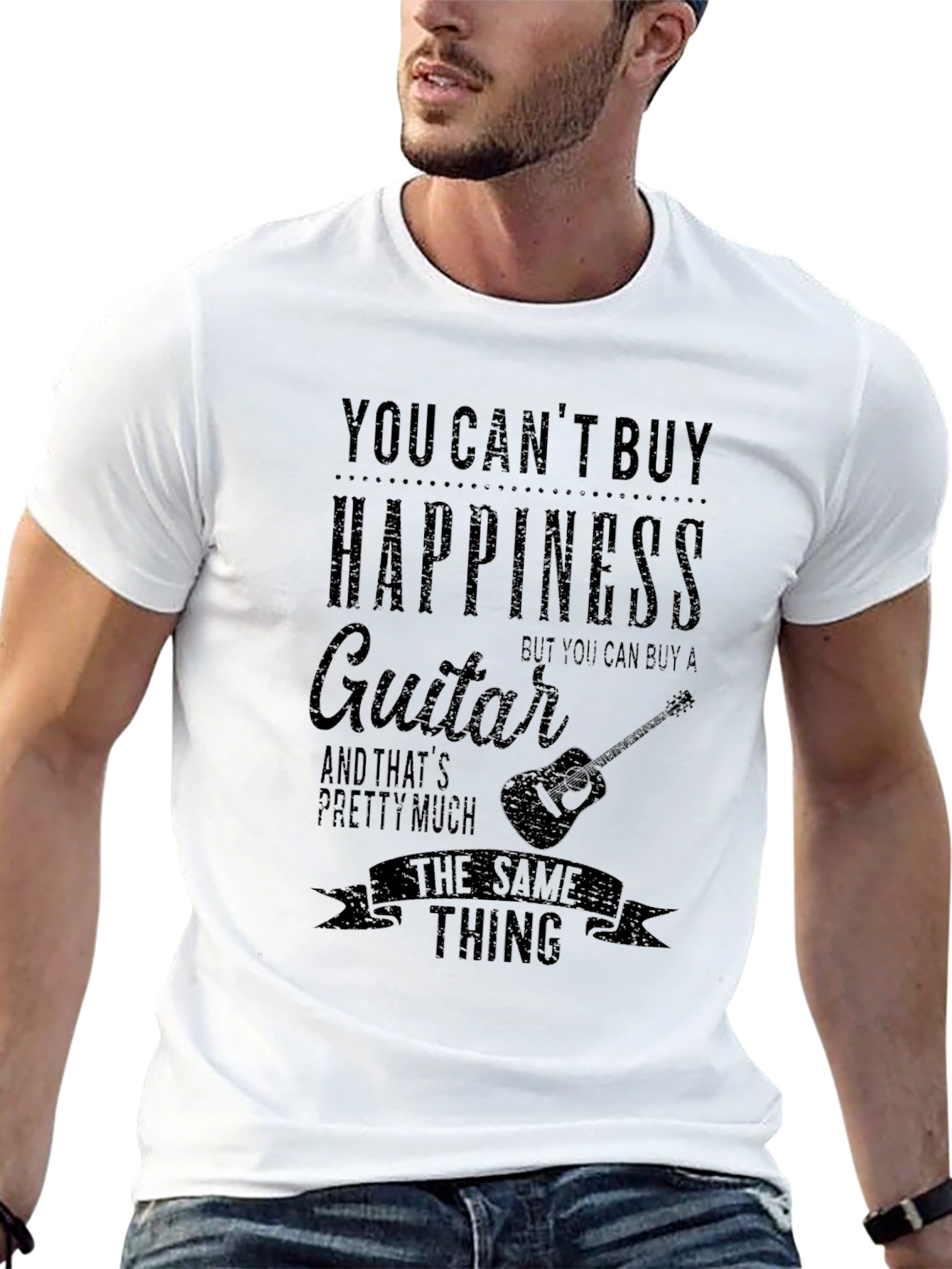 Guitar Happiness Graphic T-Shirt - Music Lover Tee