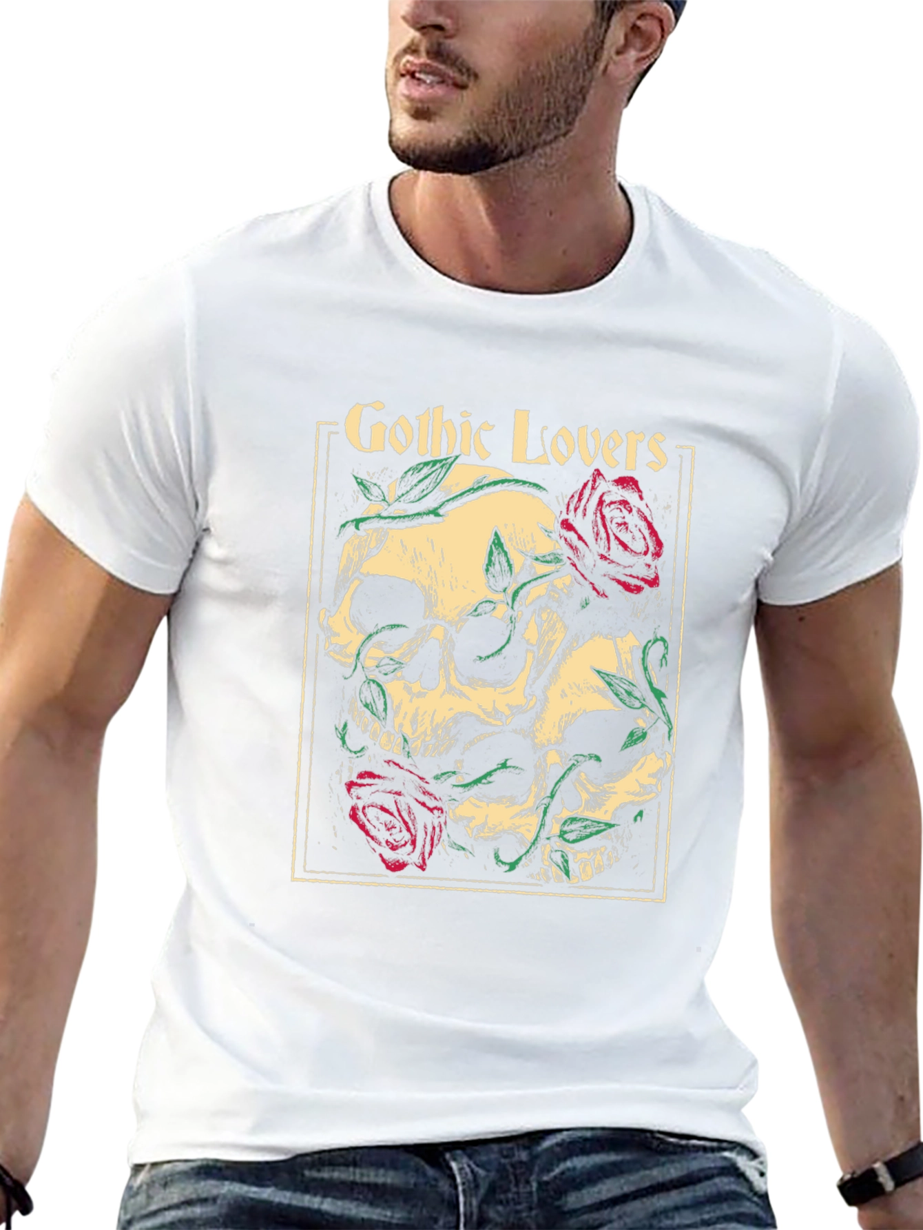 Gothic Lovers Skull & Roses Graphic Tee