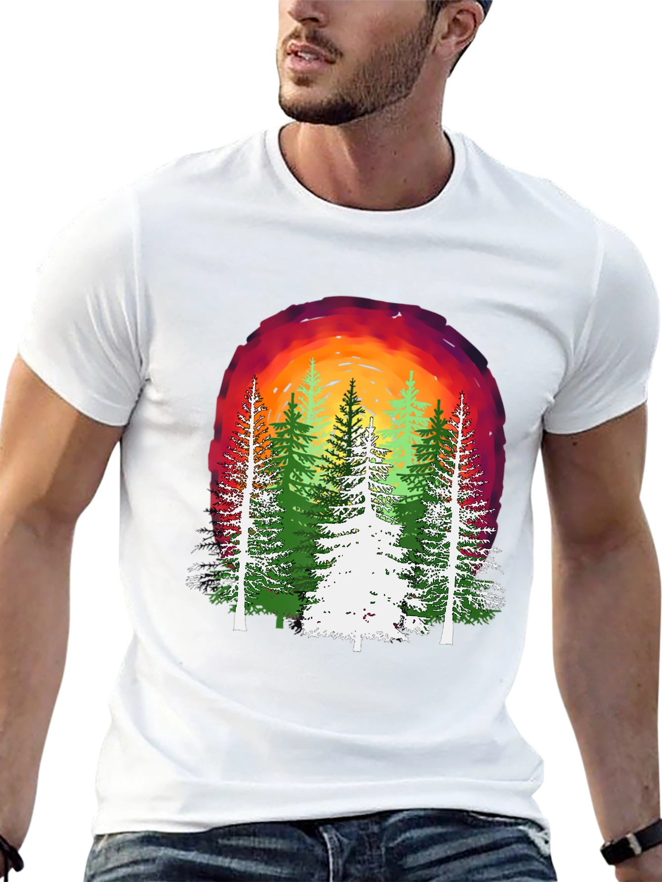 Nature Sunset Forest Graphic Tee