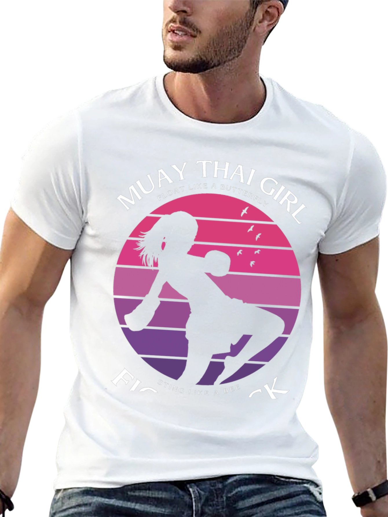 Muay Thai Girl Fighter Graphic T-Shirt