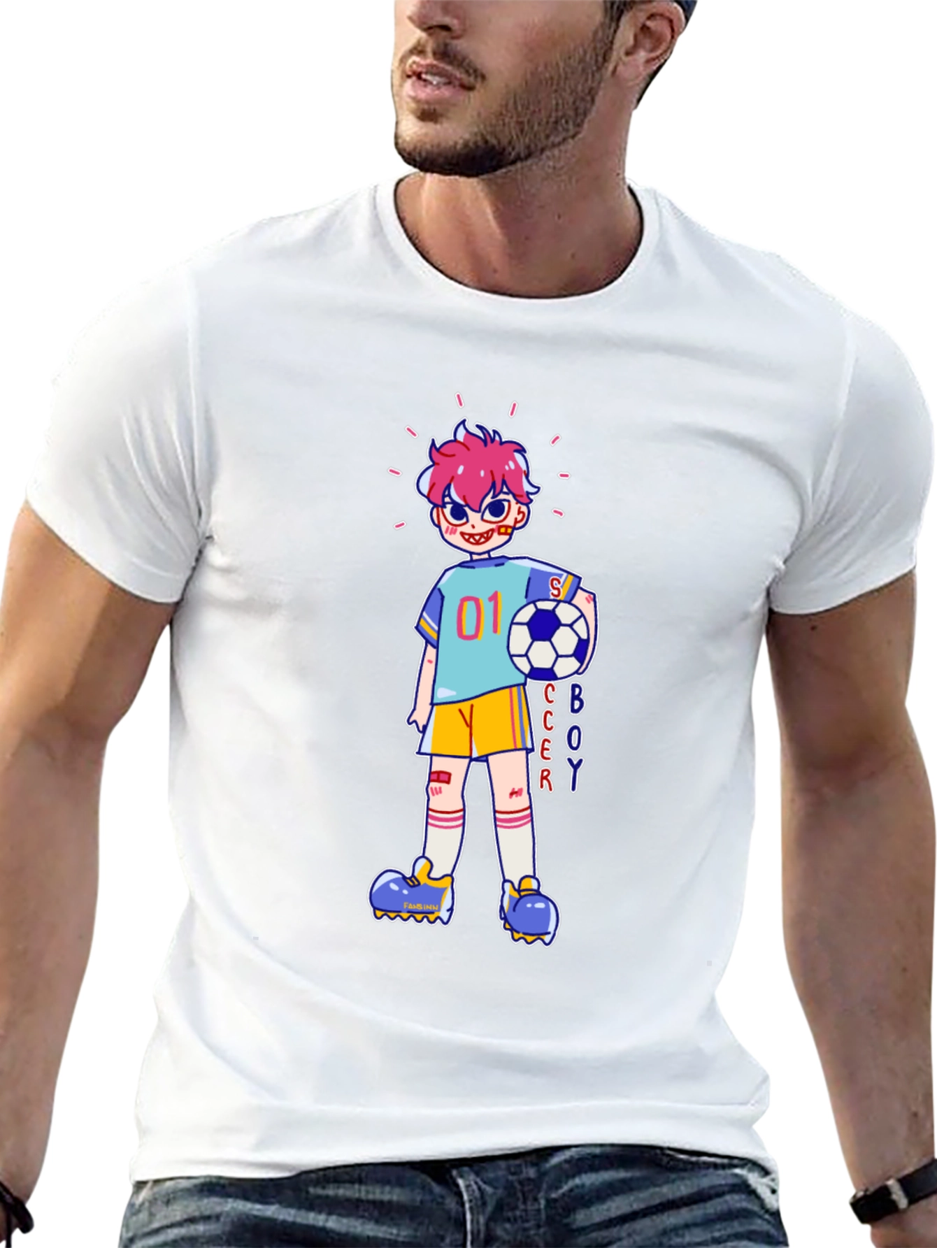 Soccer Boy Cartoon Graphic Tee