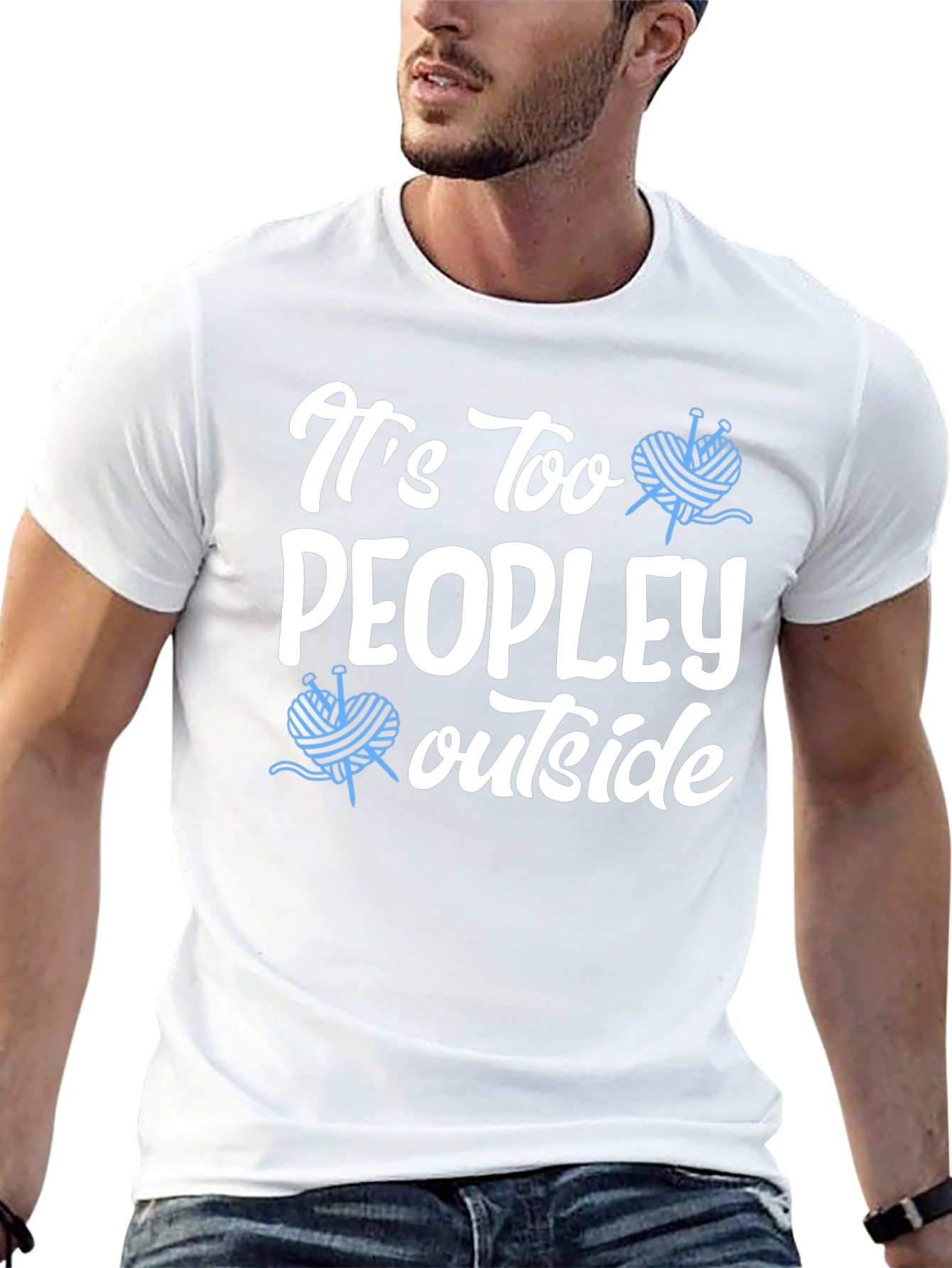 Its Too Peopley Outside Knit T-Shirt
