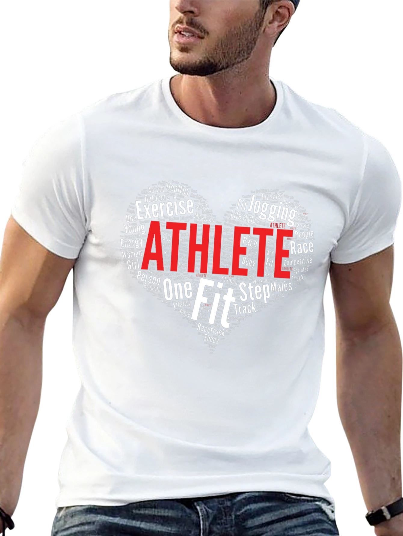 Athlete Word Art Graphic T-Shirt