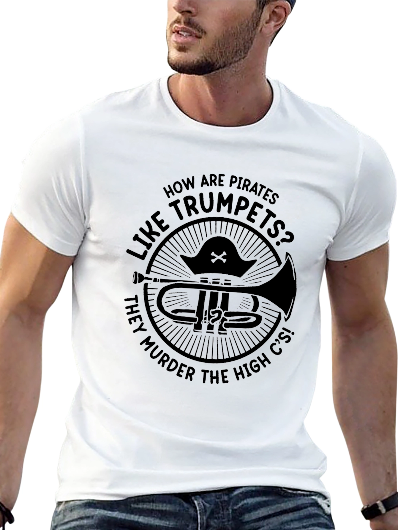 Pirate Trumpet Pun T-Shirt - High C Murder!