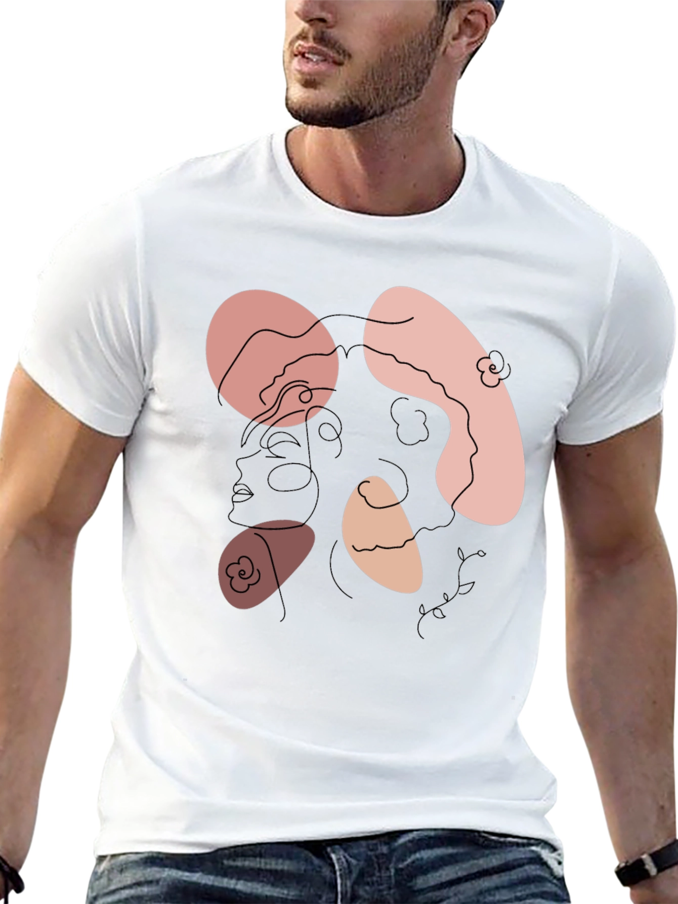 Abstract Face Graphic Tee - Modern Art Shirt