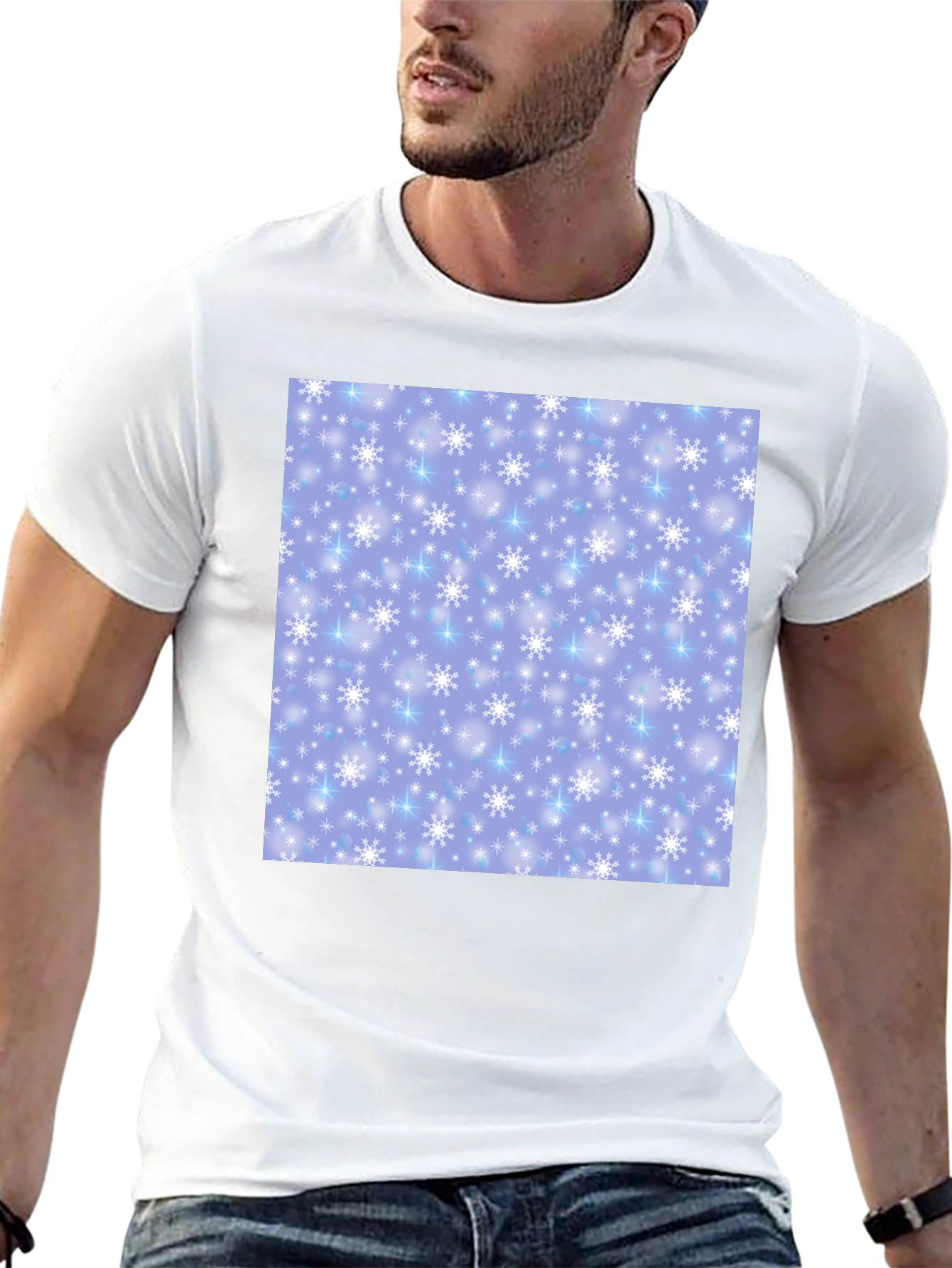 Snowflake Pattern T-Shirt - Winter Holiday Apparel