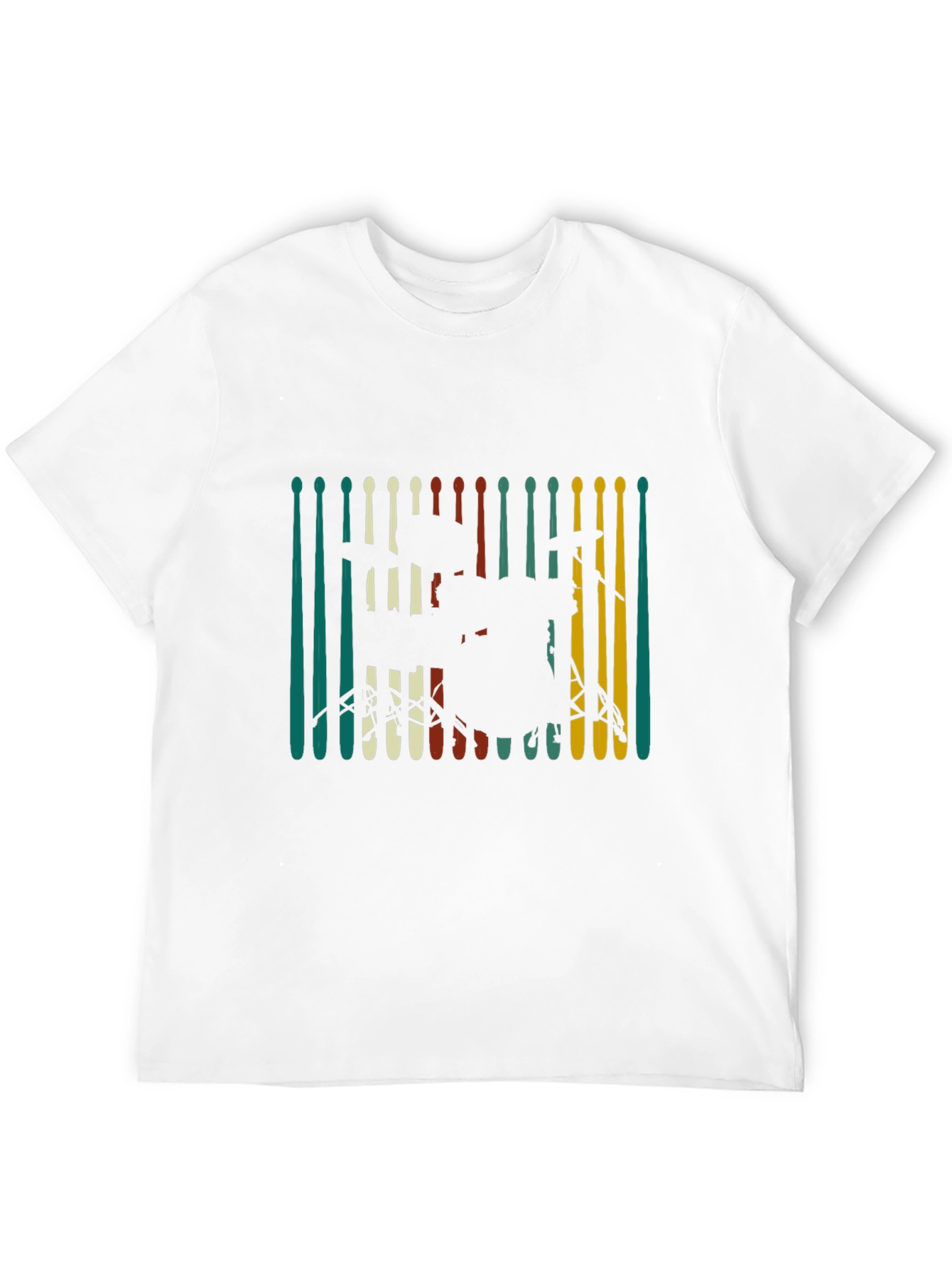 Drum Set Graphic Tee - Retro Musician T-Shirt