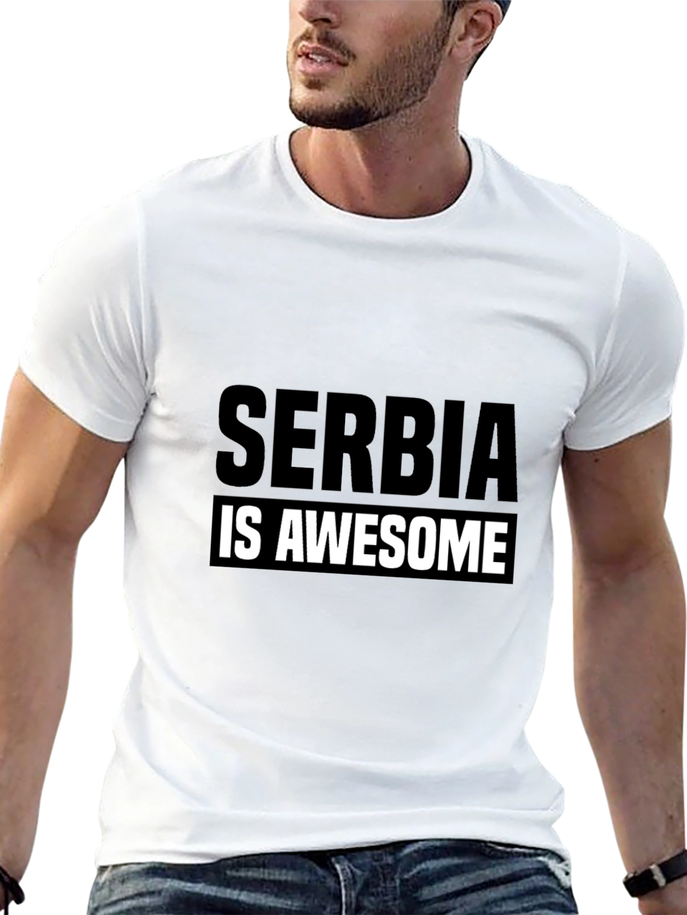 Serbia is Awesome T-Shirt - Black Graphic Tee