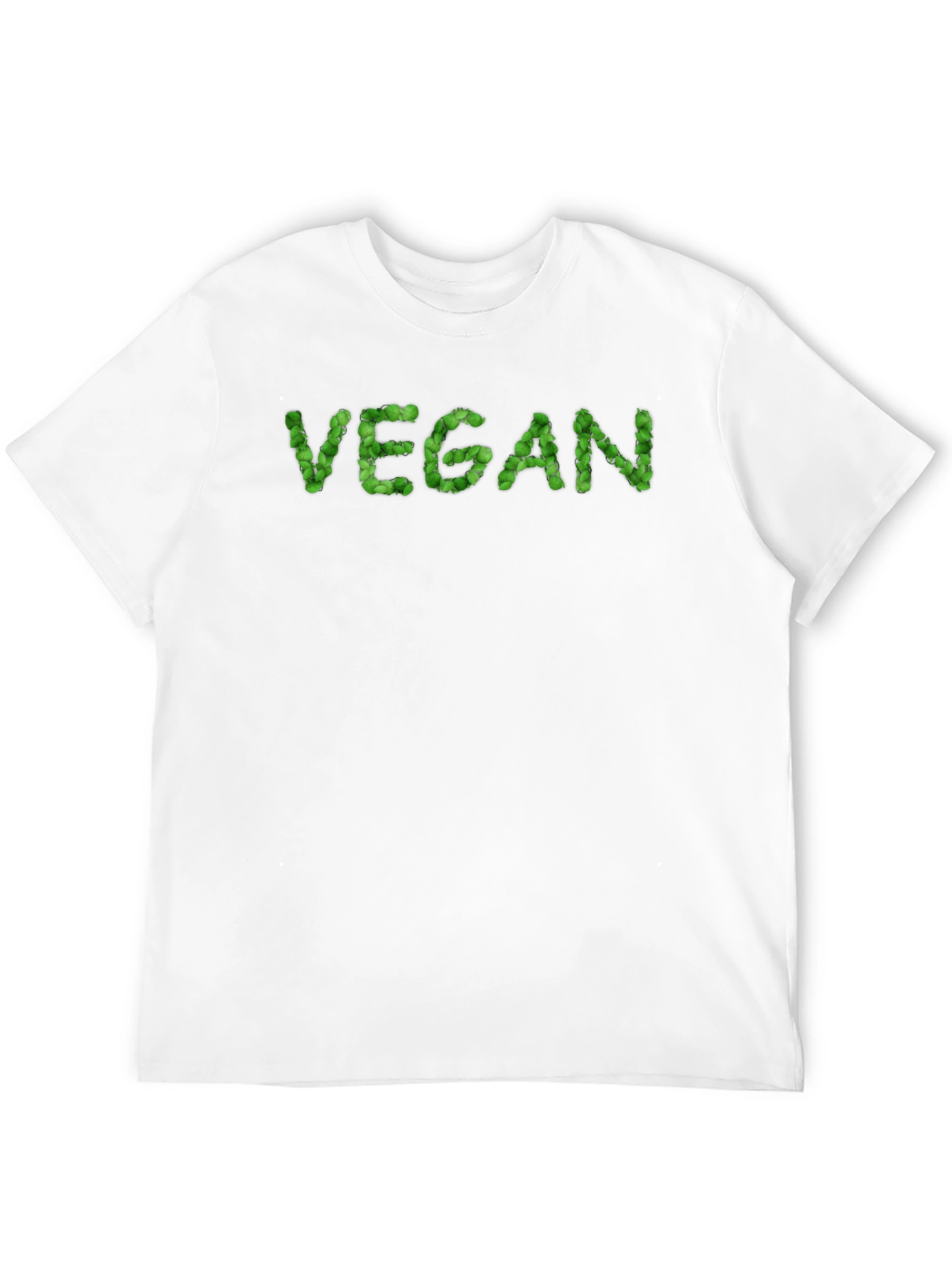 Vegan Leaf Lettering Black T-Shirt