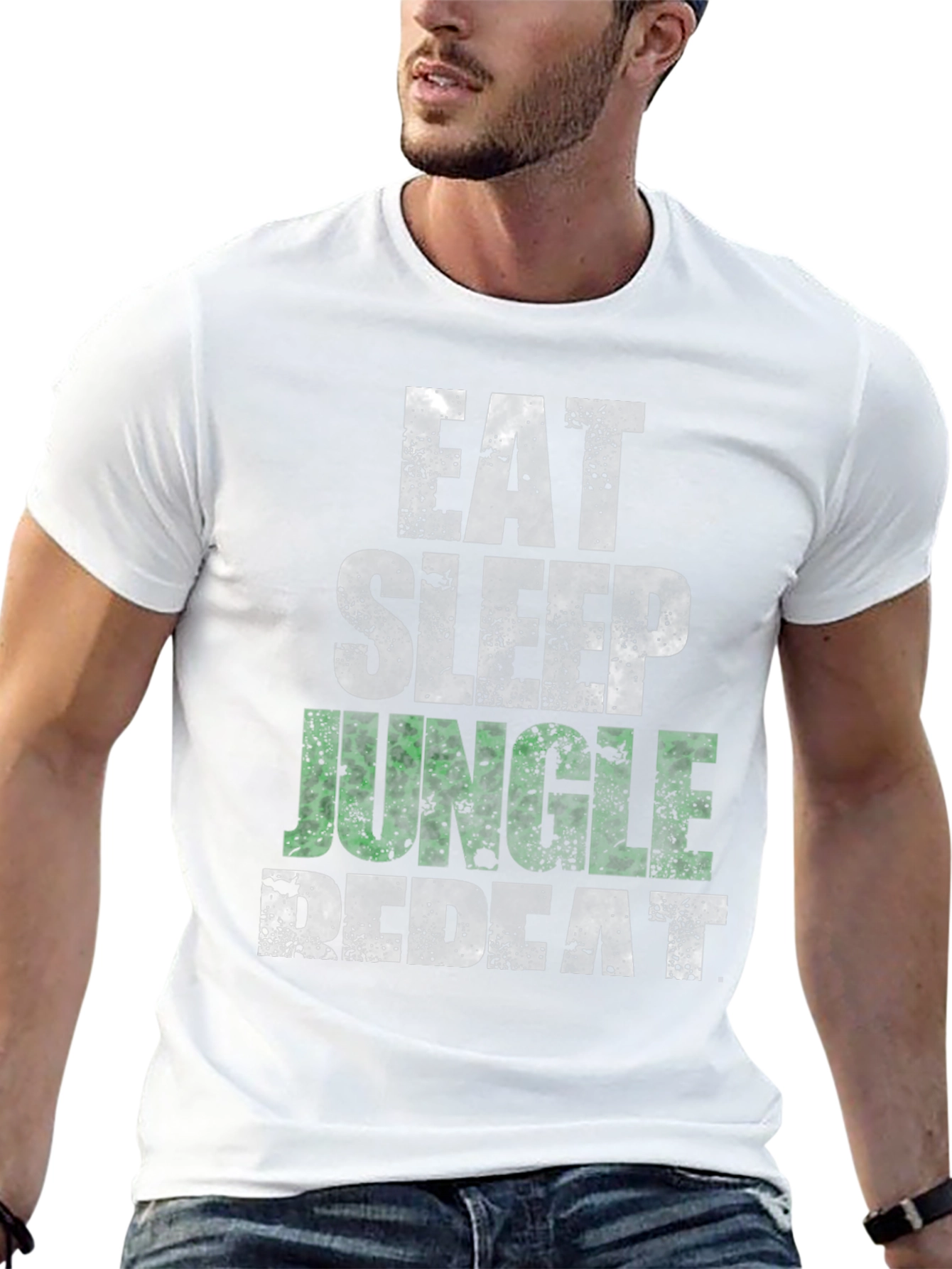 Eat Sleep Jungle Repeat Black Graphic Tee