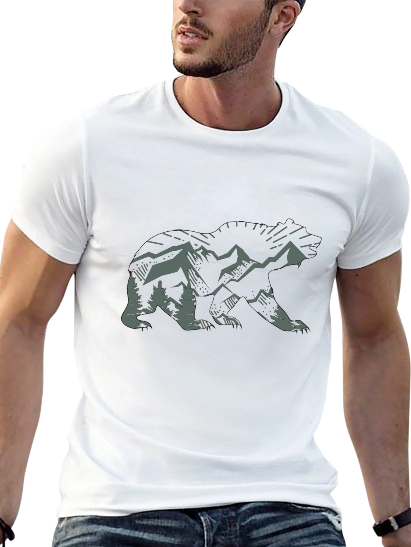 Nature Bear Graphic Tee - Outdoor Adventure Shirt