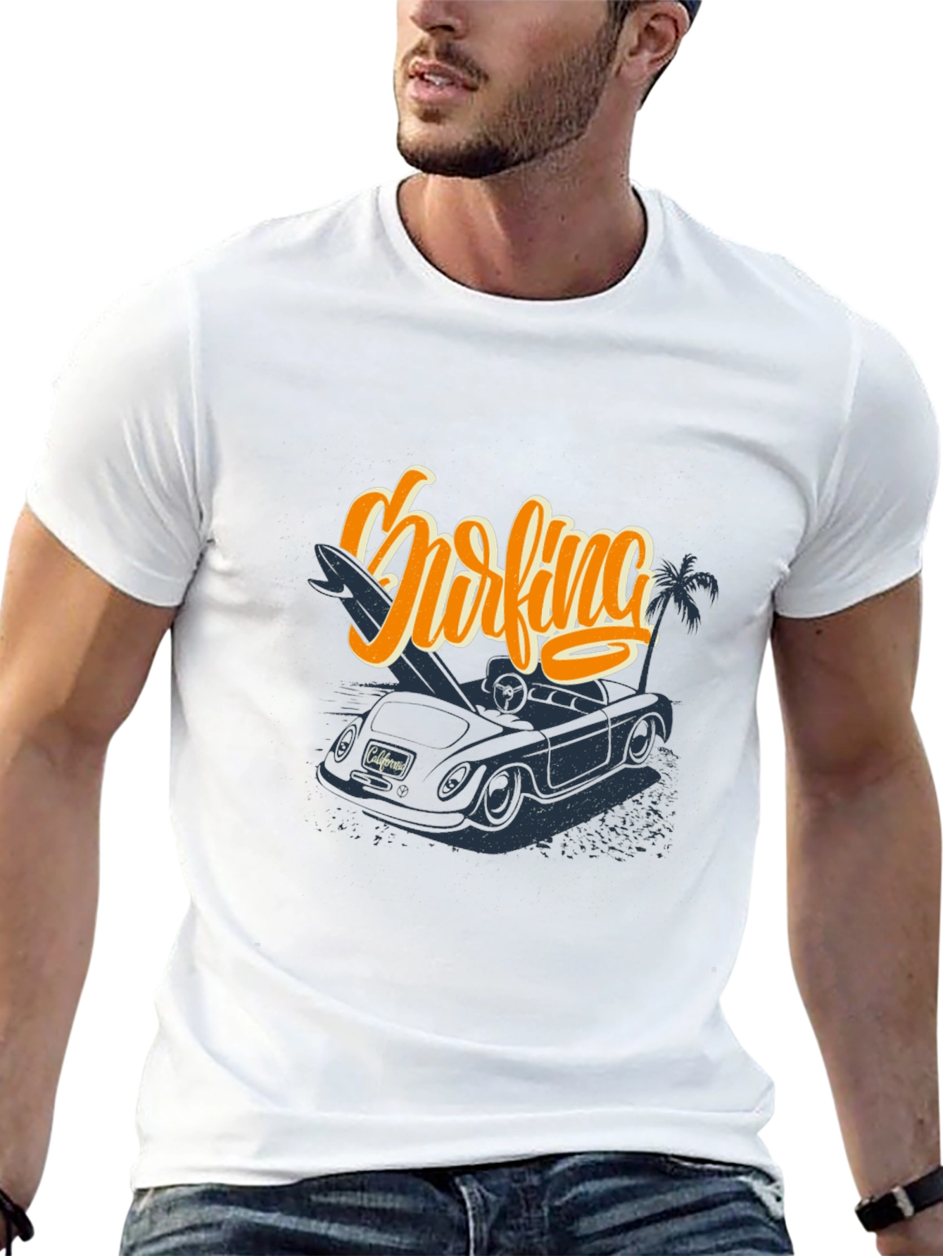 Surfing California Car Graphic T-Shirt