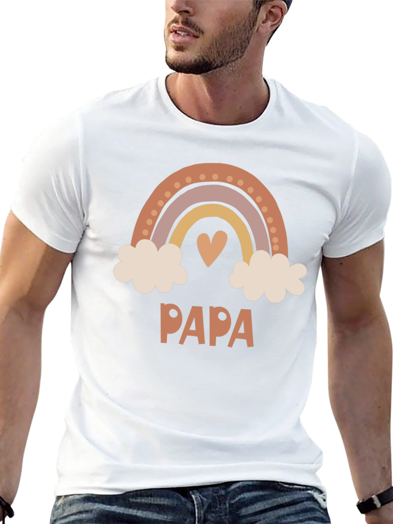 Papa Rainbow Graphic T-Shirt