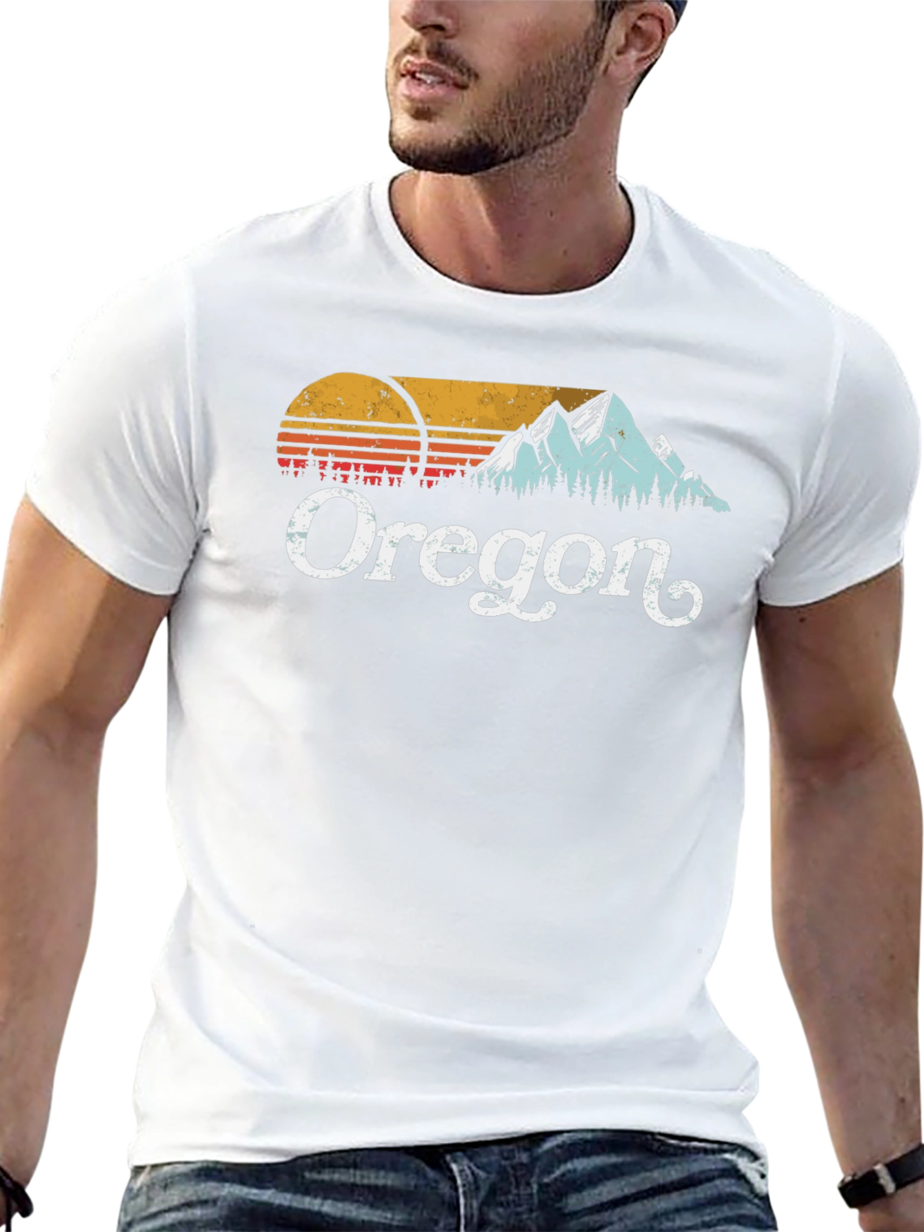 Oregon Graphic Tee - Retro Mountain Design