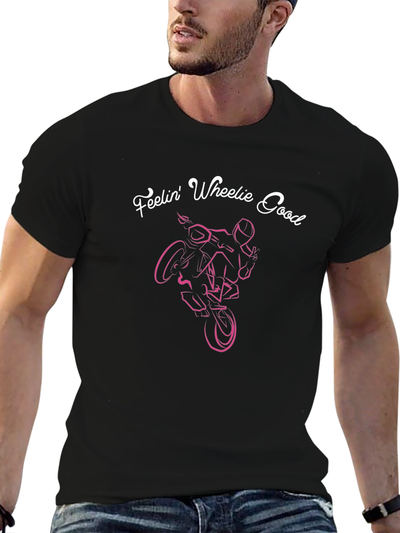 Feelin Wheelie Good T-Shirt - Black Motorcycle Tee