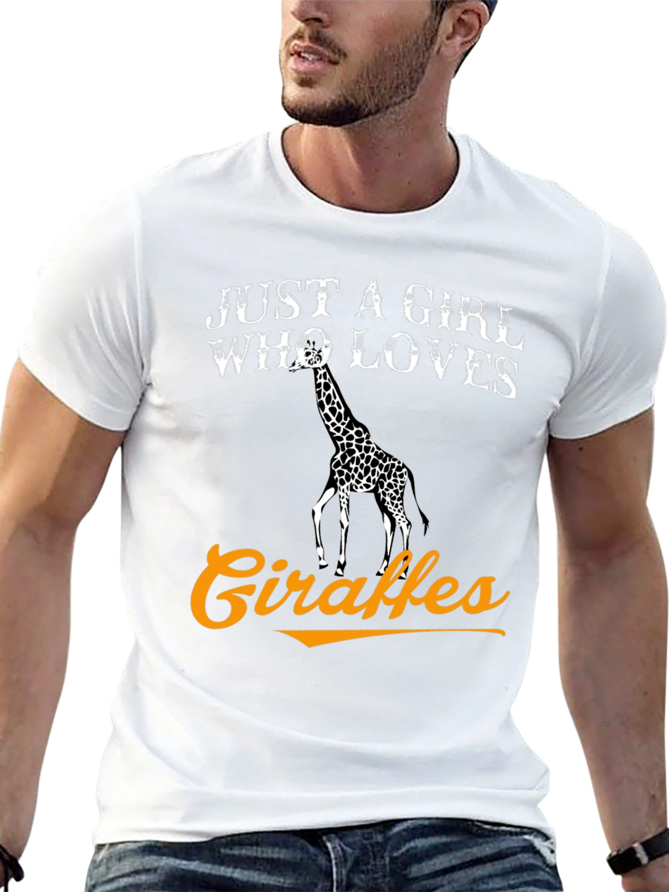 Just A Girl Who Loves Giraffes Black T-Shirt