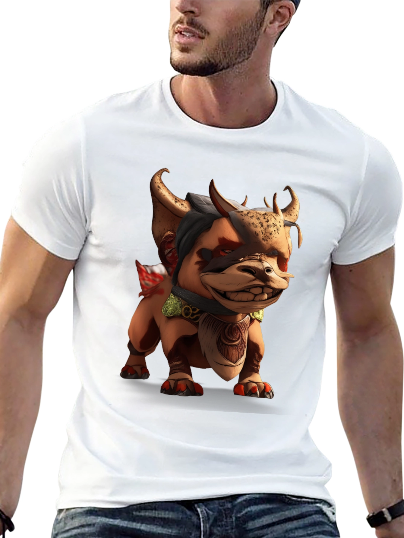 Cartoon Monster Graphic Black T-Shirt