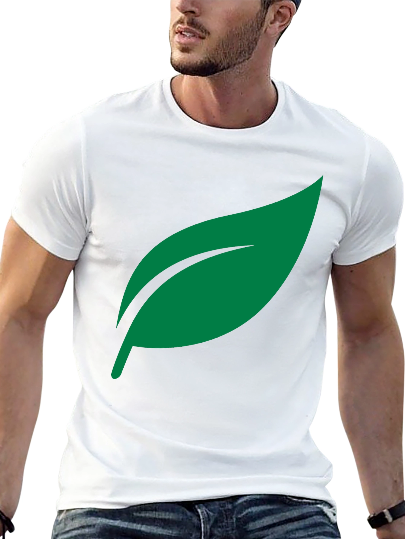 Leaf Graphic Black Tee - Nature Inspired Fashion