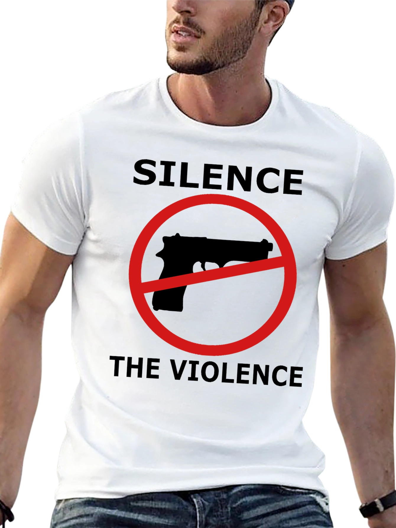 Silence the Violence Graphic T-Shirt - Anti-Gun Activism Tee