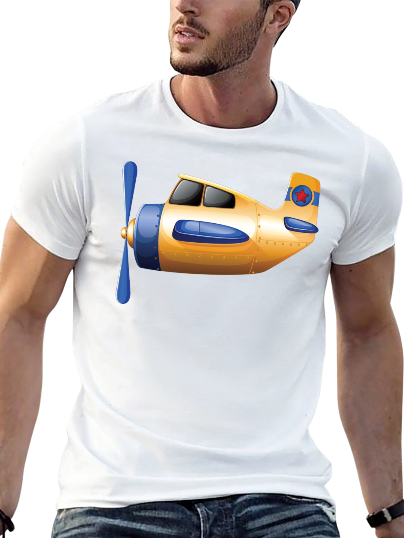 Airplane Graphic T-Shirt - Novelty Aviation Tee