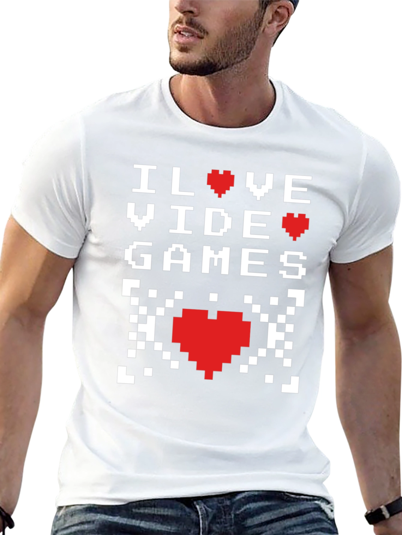 I Love Video Games Pixel Heart T-Shirt