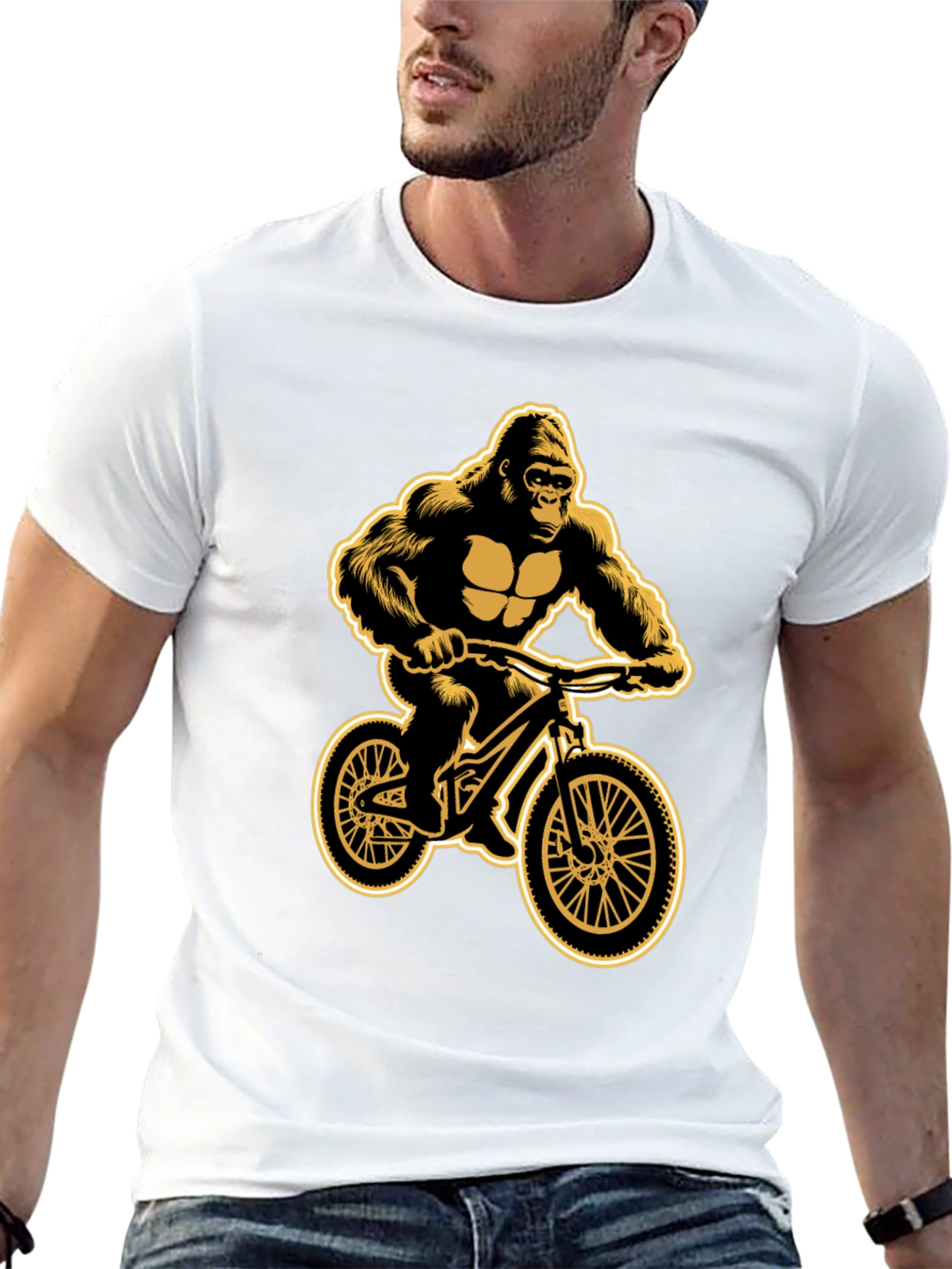 Gorilla Biker Graphic T-Shirt - Cool Animal Design