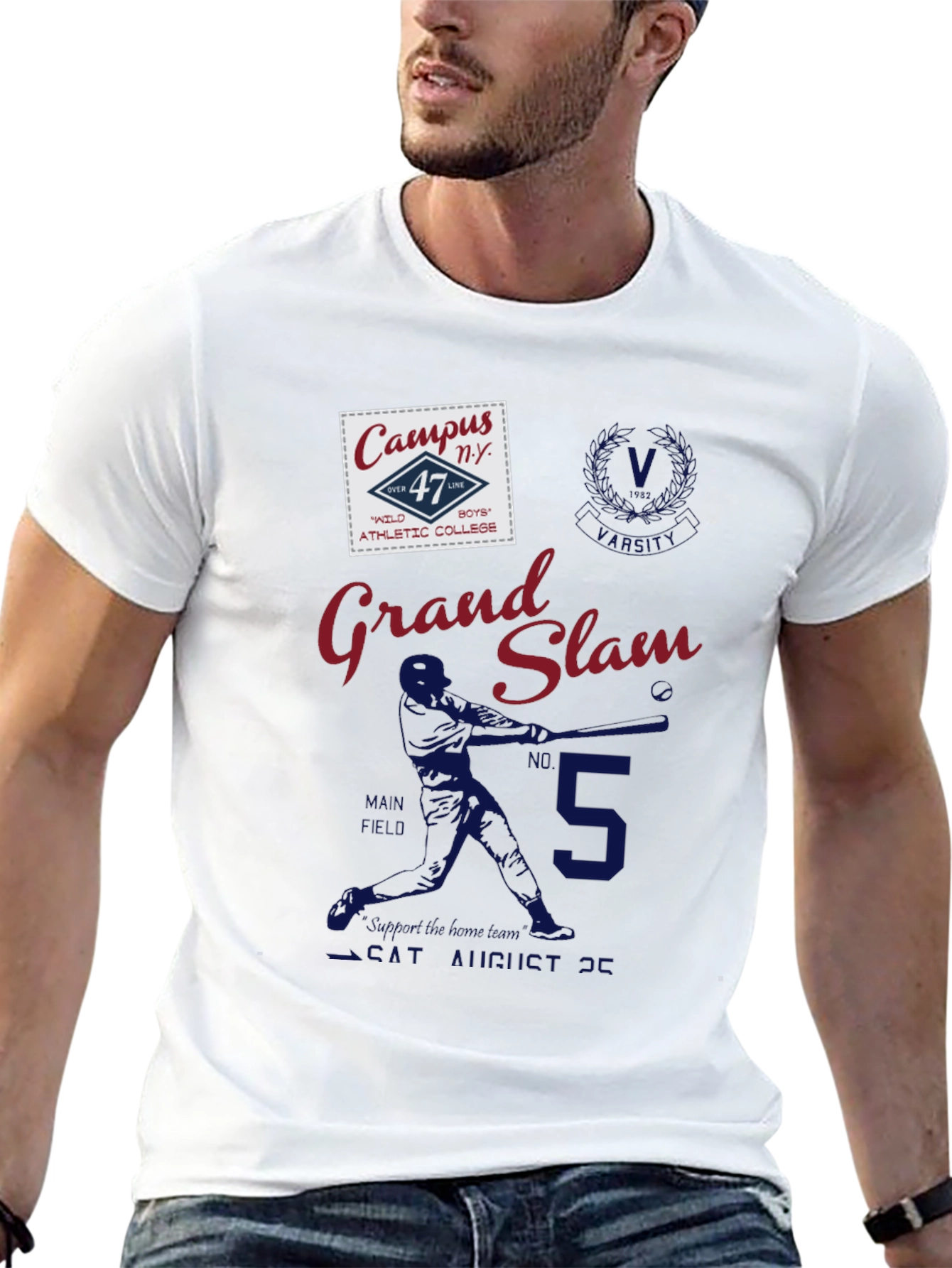Grand Slam Graphic Tee - Baseball Inspired Design