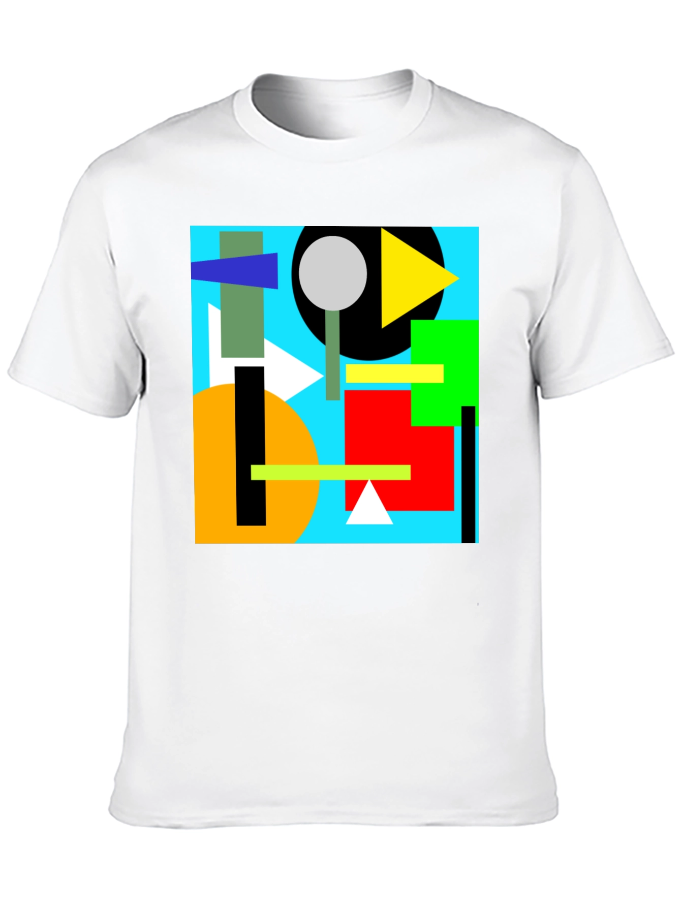 Abstract Geometric Art Print Black T-Shirt
