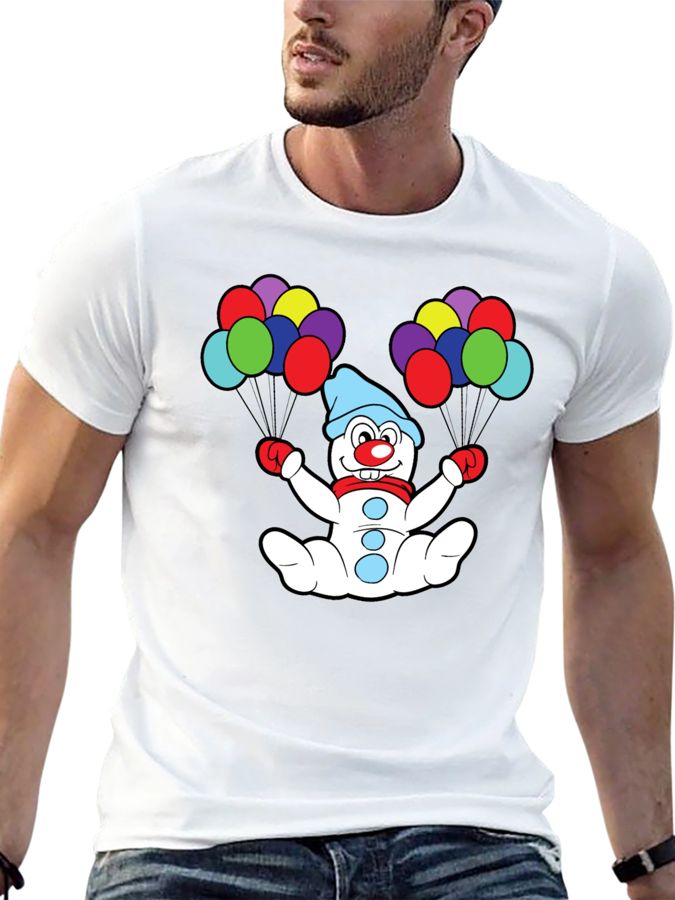 Clown Snowman Balloons Graphic Tee