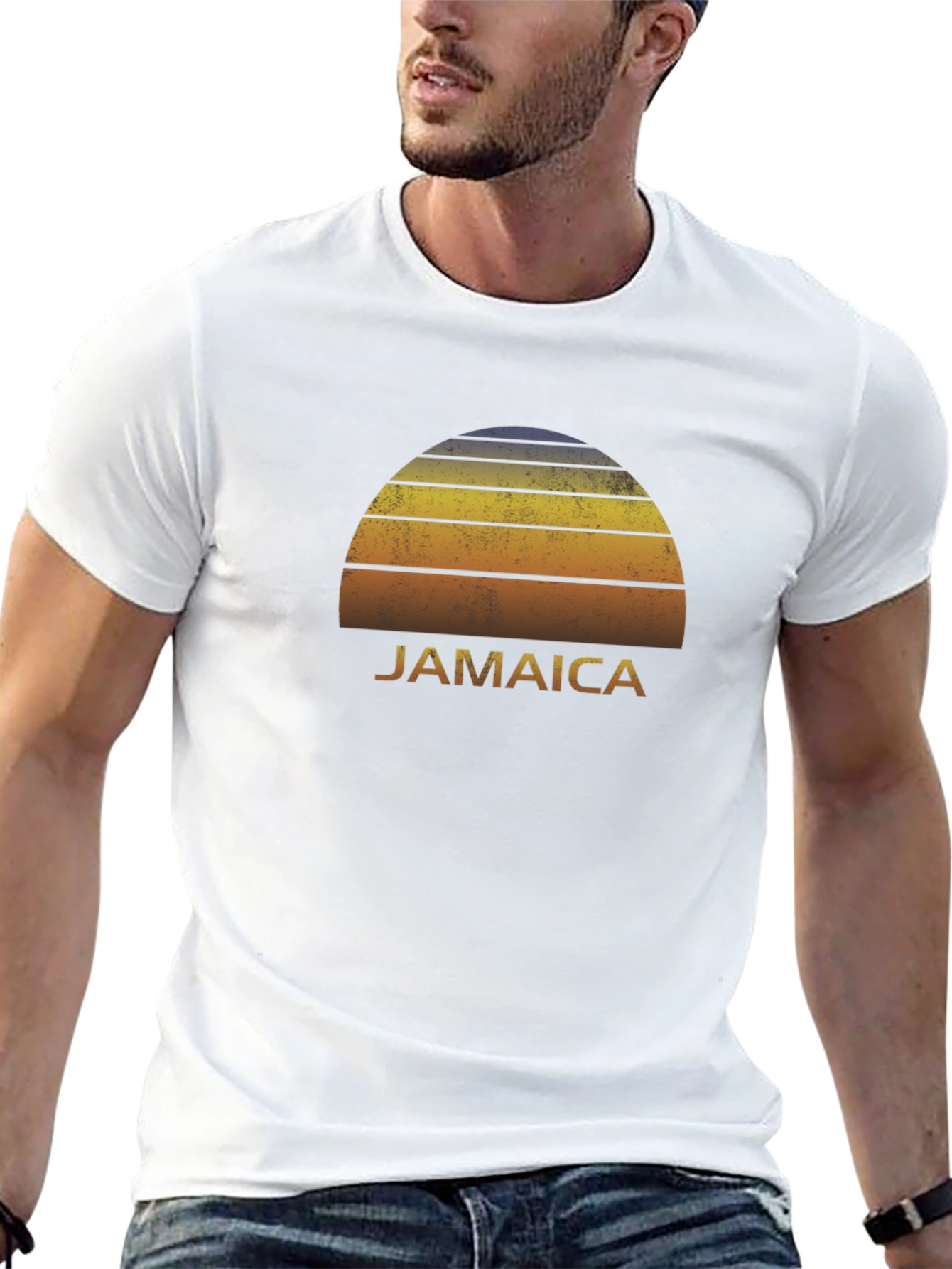 Jamaica Sunset Graphic Tee - Retro Style Comfort