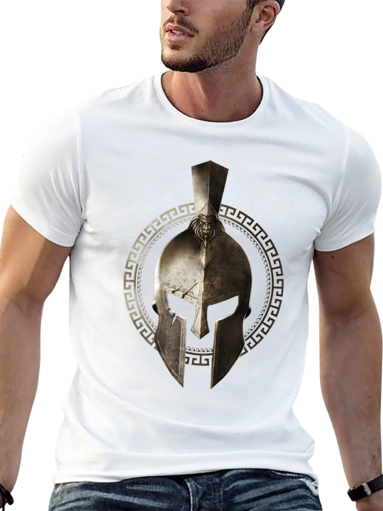 Spartan Helmet Graphic Black T-Shirt