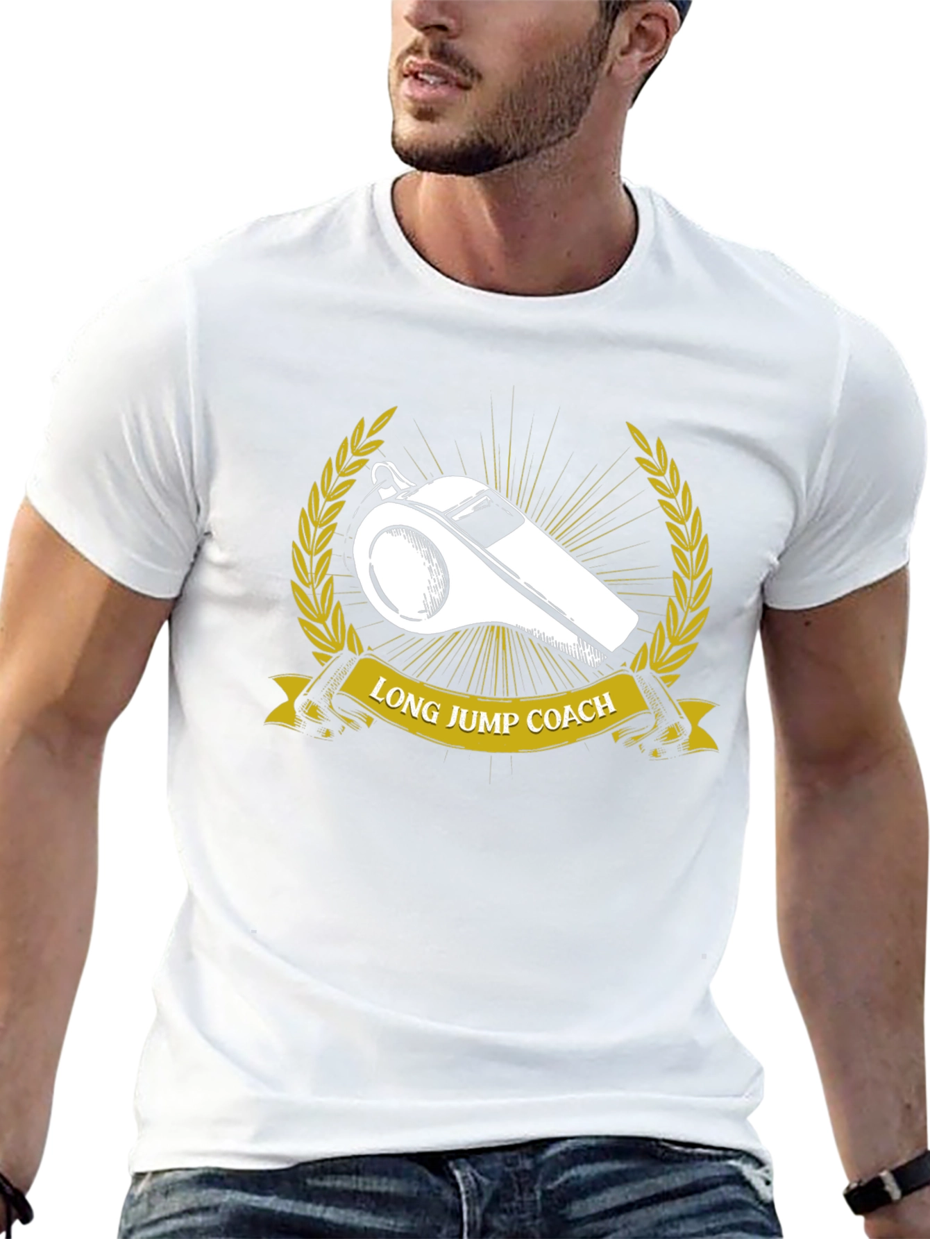 Long Jump Coach Whistle Graphic T-Shirt