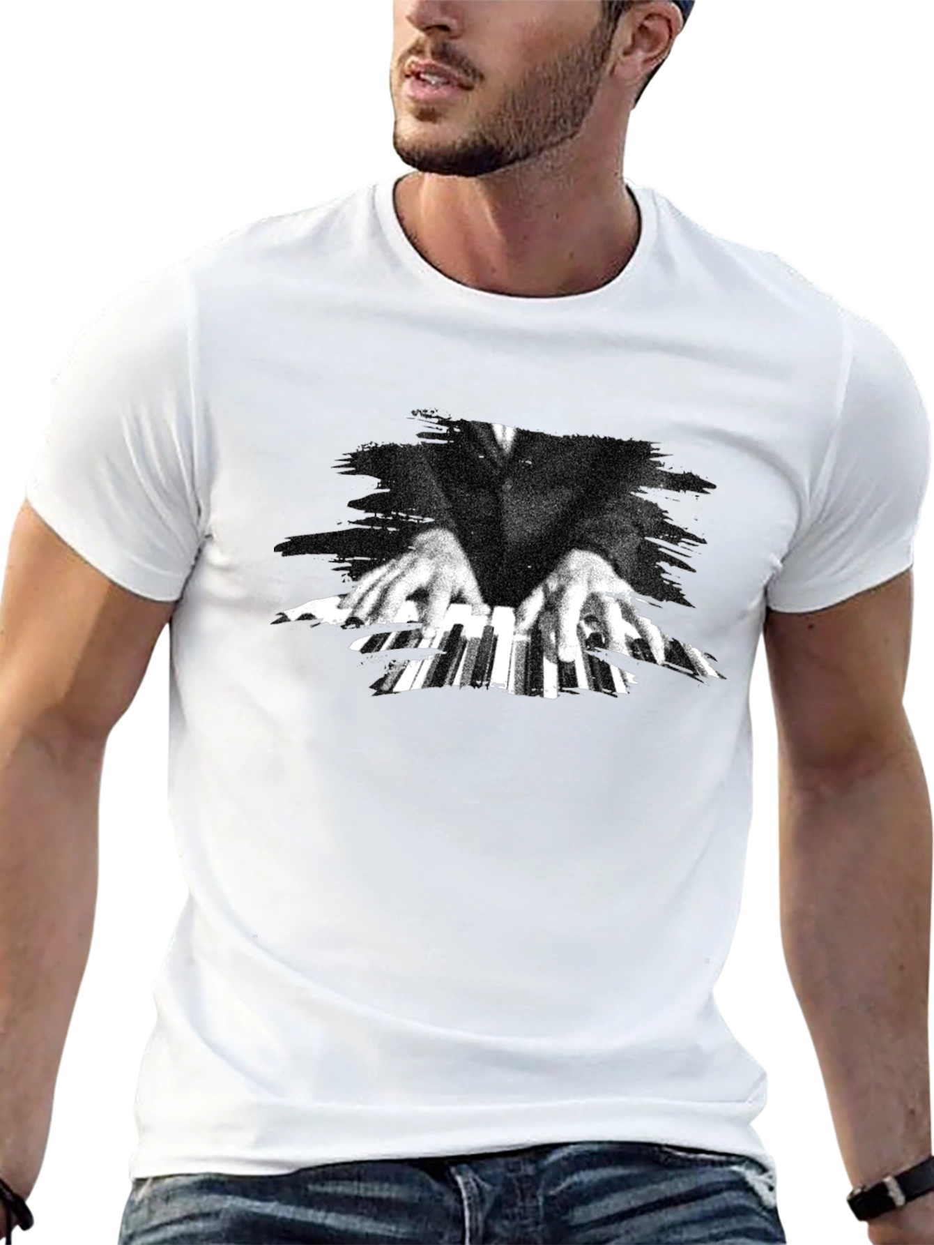 Piano Hands Graphic Tee - Classic Black T-Shirt