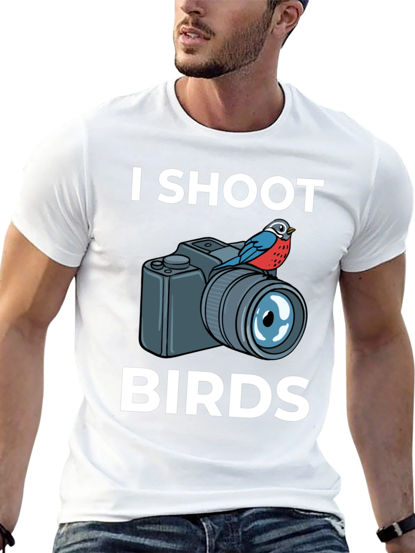 I Shoot Birds T-Shirt: Photographer Humor Tee
