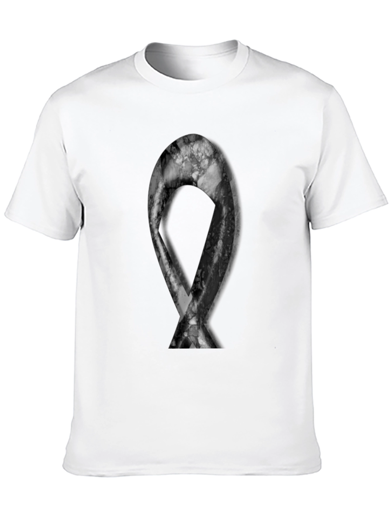 Abstract Marble Ribbon Graphic Tee - Modern Streetwear