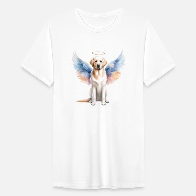 Angel Dog with Halo and Colorful Wings